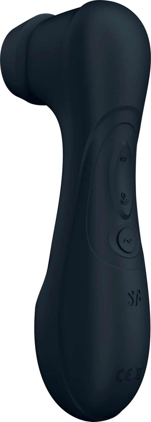 A black handheld device with buttons, looks like a massage or cleaning tool.