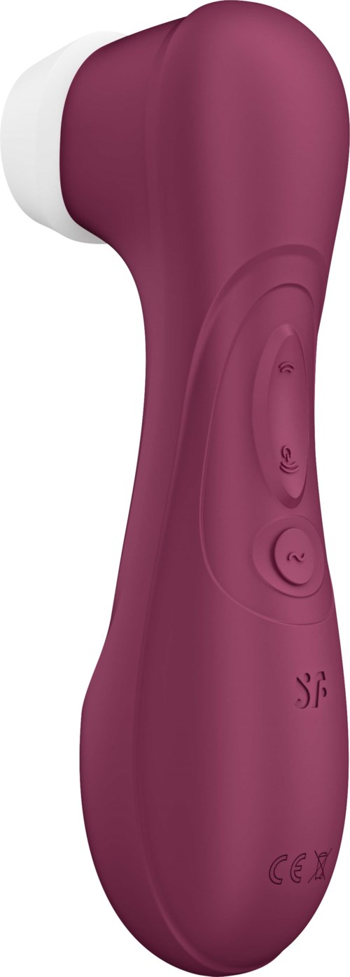 A purple massage device with buttons for control, rounded top, and white massage head.