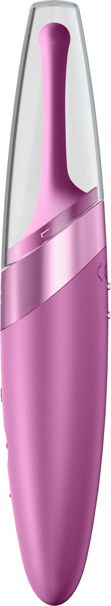 Pink and white device, looks like a beauty or skincare gadget with a sleek design.