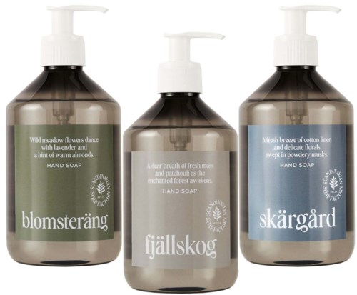 Scandinavian Soap Factory Blomsteräng Hand Soap 500 ml & Fjällskog Hand Soap 500 ml & Skärgård Hand Soap 500 ml