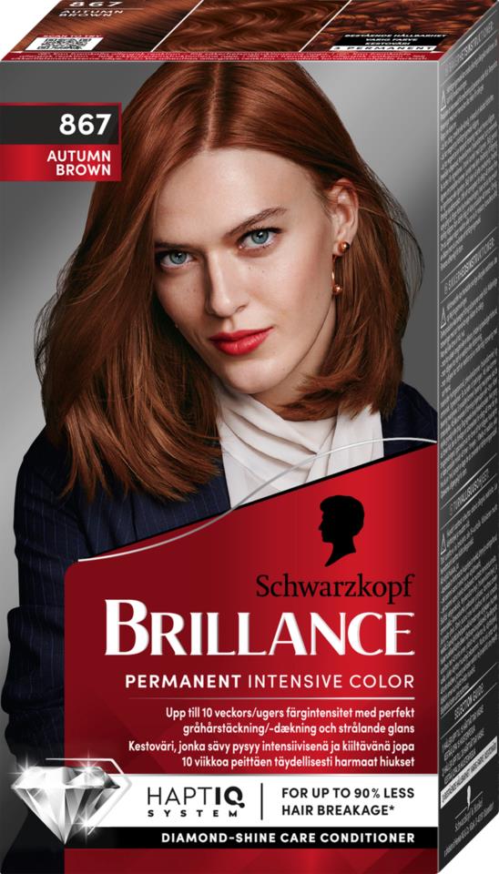 Schwarzkopf Brillance Permanent Intensive Color 867 Autumn Brown | lyko.com