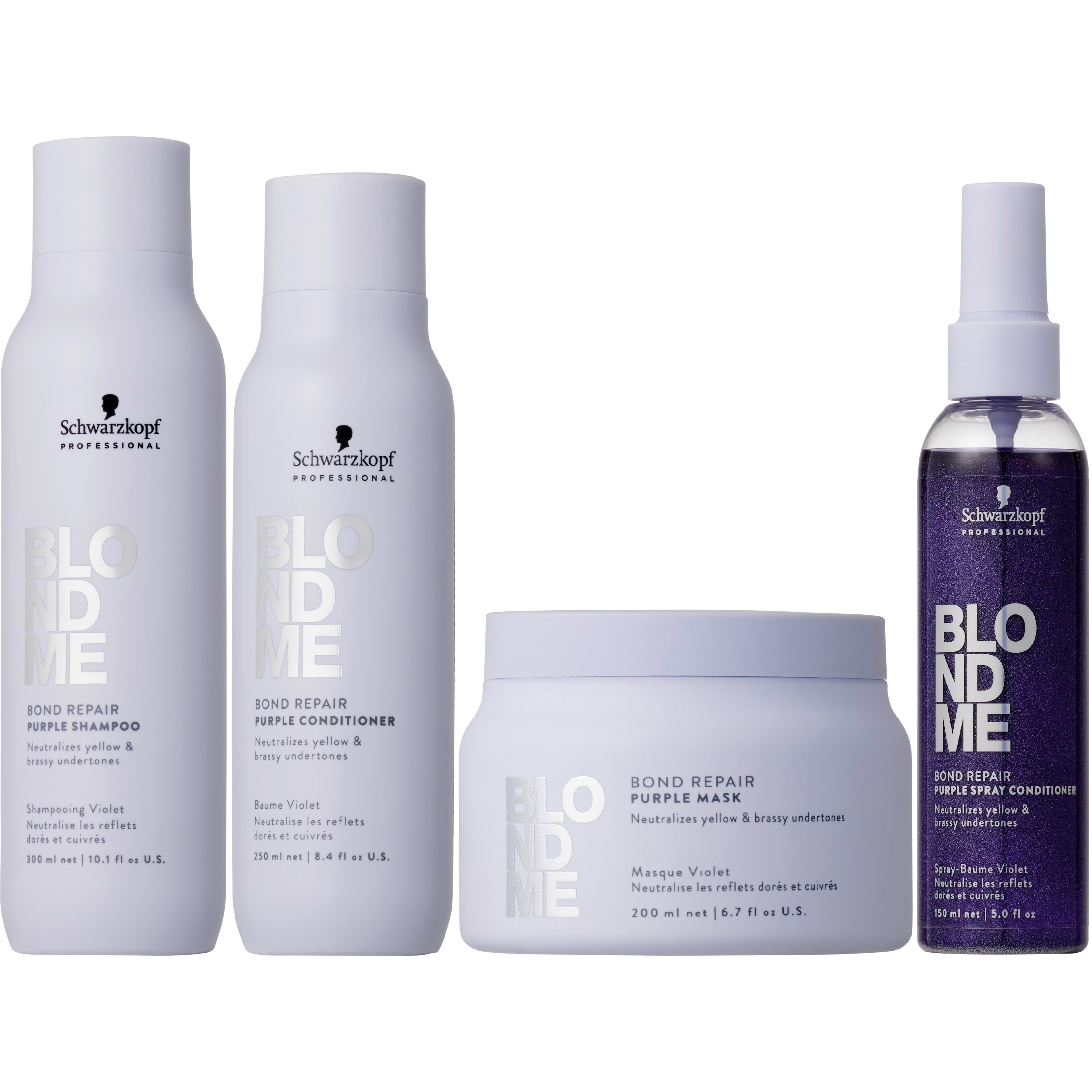 Schwarzkopf Professional BLONDME Purple Bundle Shampoo 300 ml & C