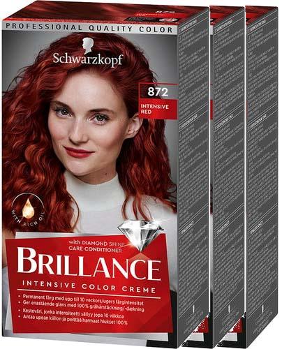 Schwarzkopf Brillance 872 Intense Red 3-pack