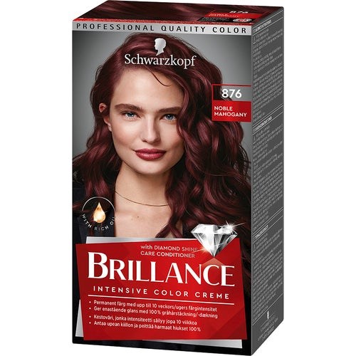 Läs mer om Schwarzkopf Brillance Hair Color 876 Noble Mahogany