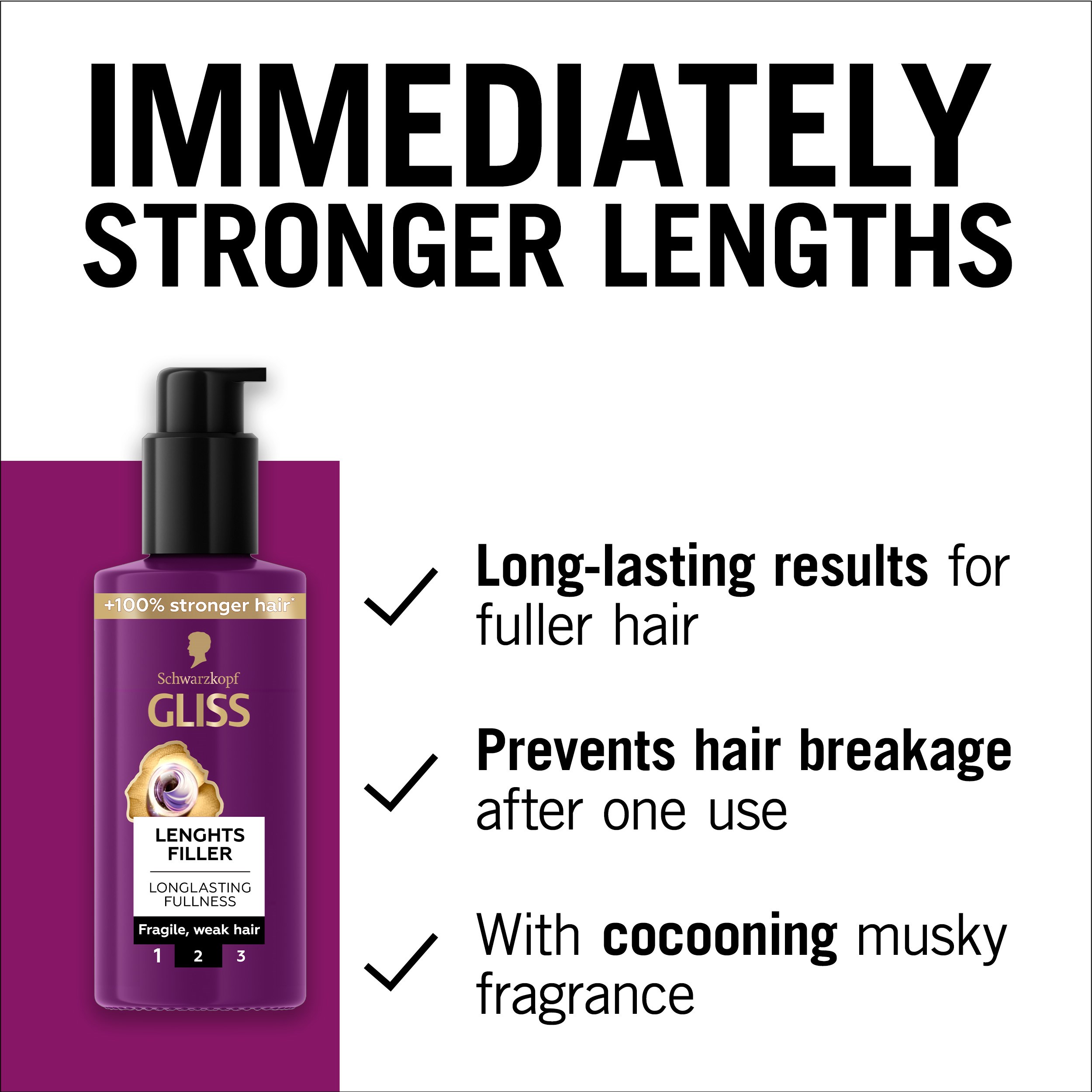 Schwarzkopf Gliss Full Hair Wonder Length Filler 100 ml (obrázok 4)