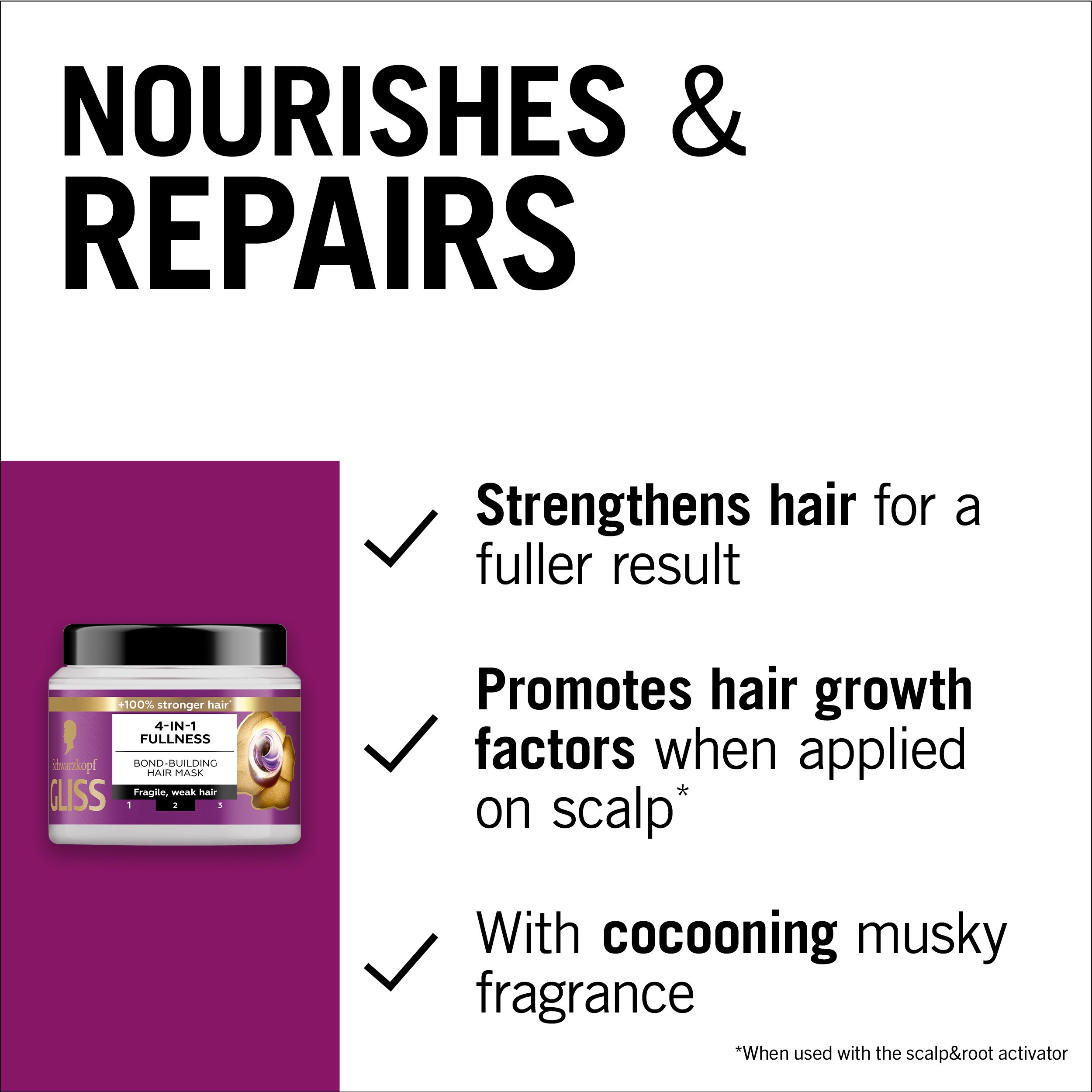Schwarzkopf Gliss Full Hair Wonder Mask 400 ml (obrázok 4)