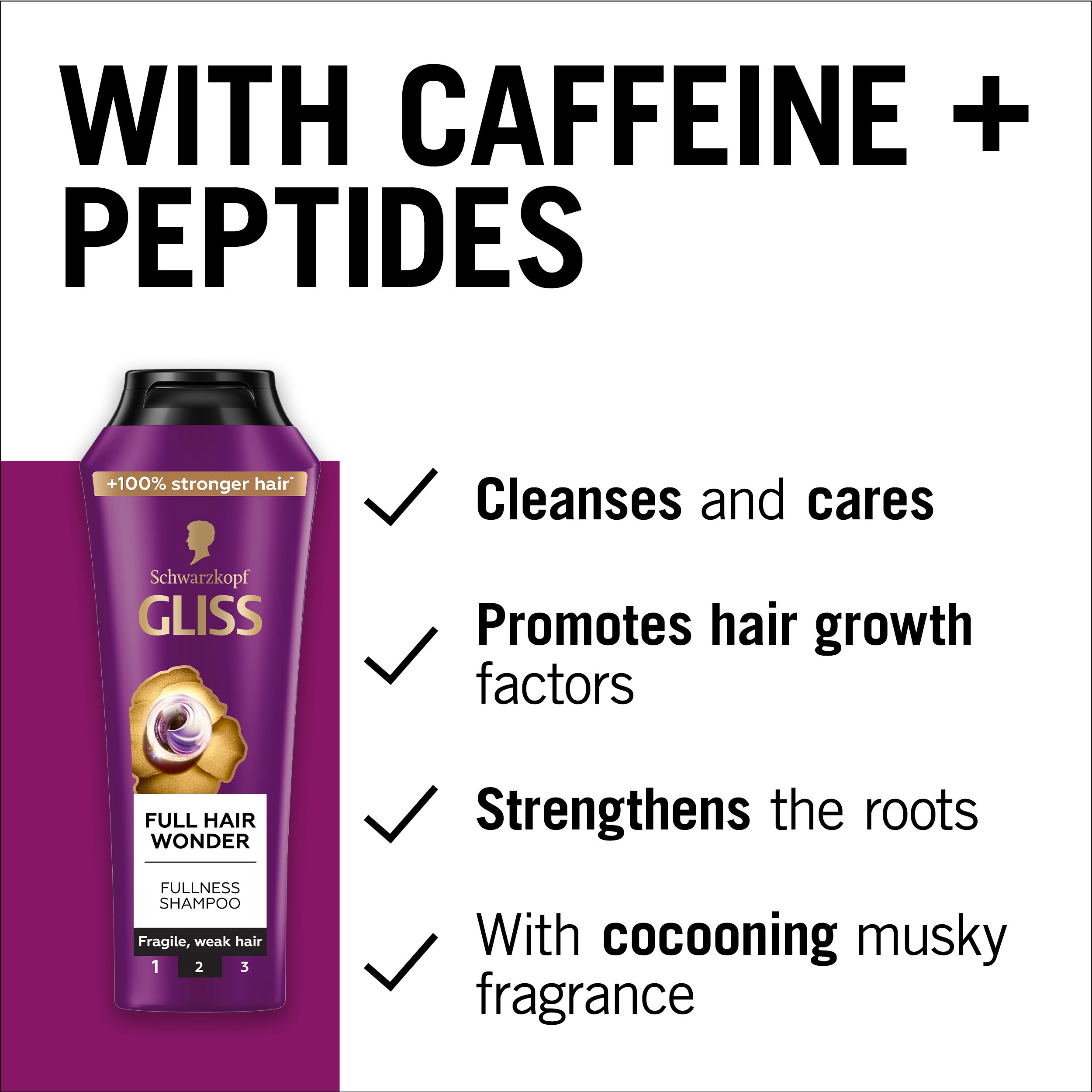 Schwarzkopf Gliss Full Hair Wonder Shampoo 250 ml (obrázok 3)