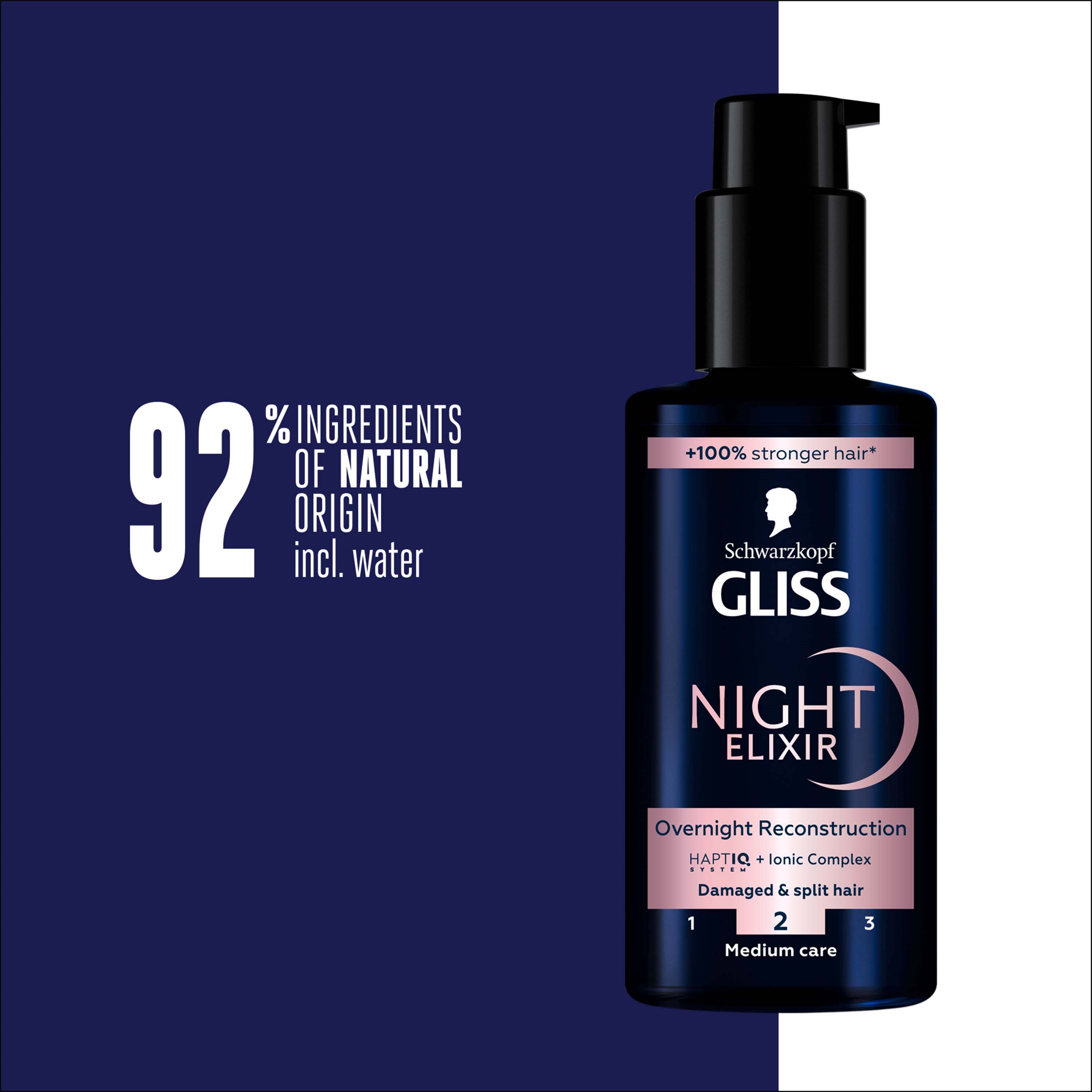 Schwarzkopf Gliss Night Elixir Overnight Reconstruction 100 ml (zdjęcie 4)
