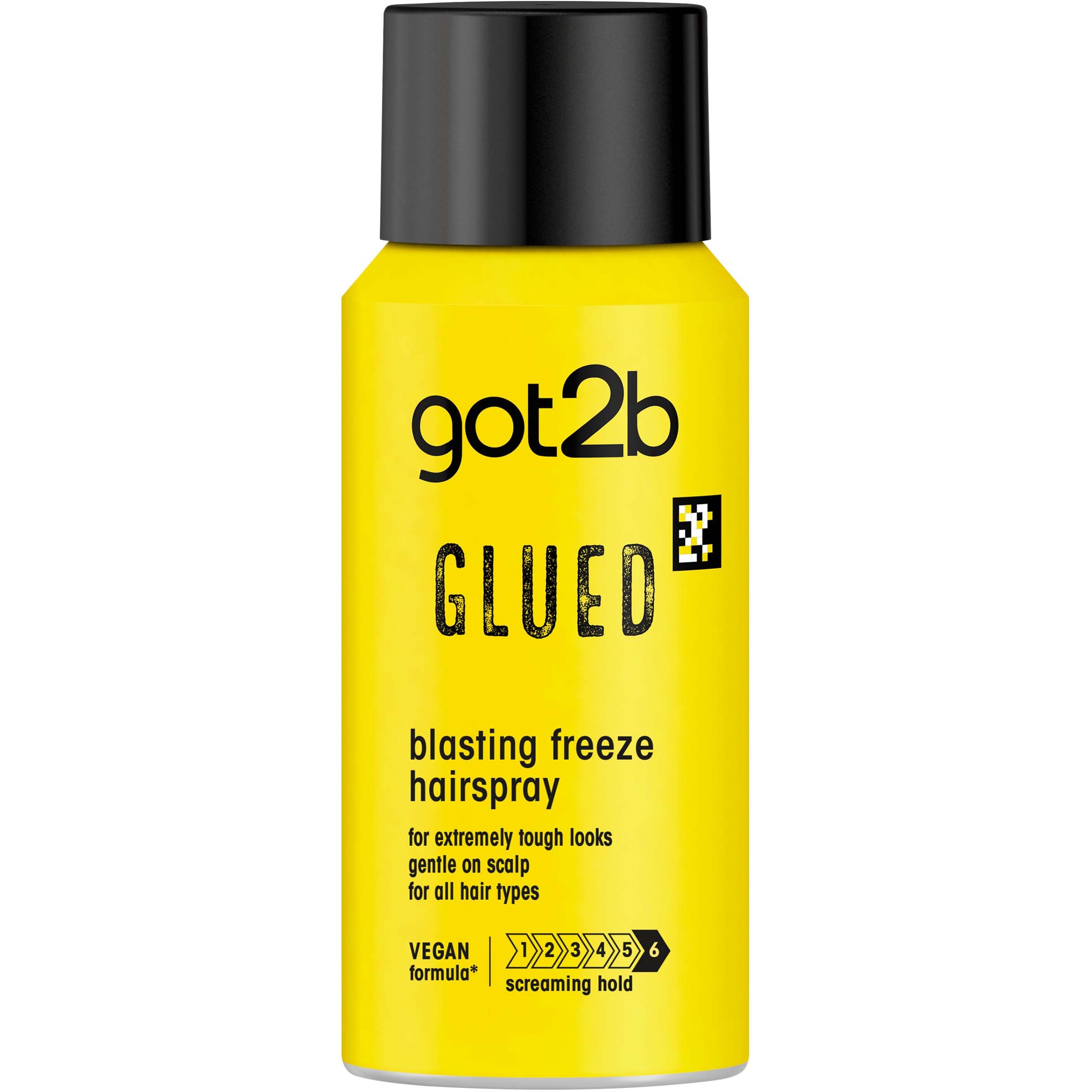 Schwarzkopf Got2b  Schwarzkopf Glued Blasting Freeze Hairspray Mini 100ml - Travel Size 100 ml billede