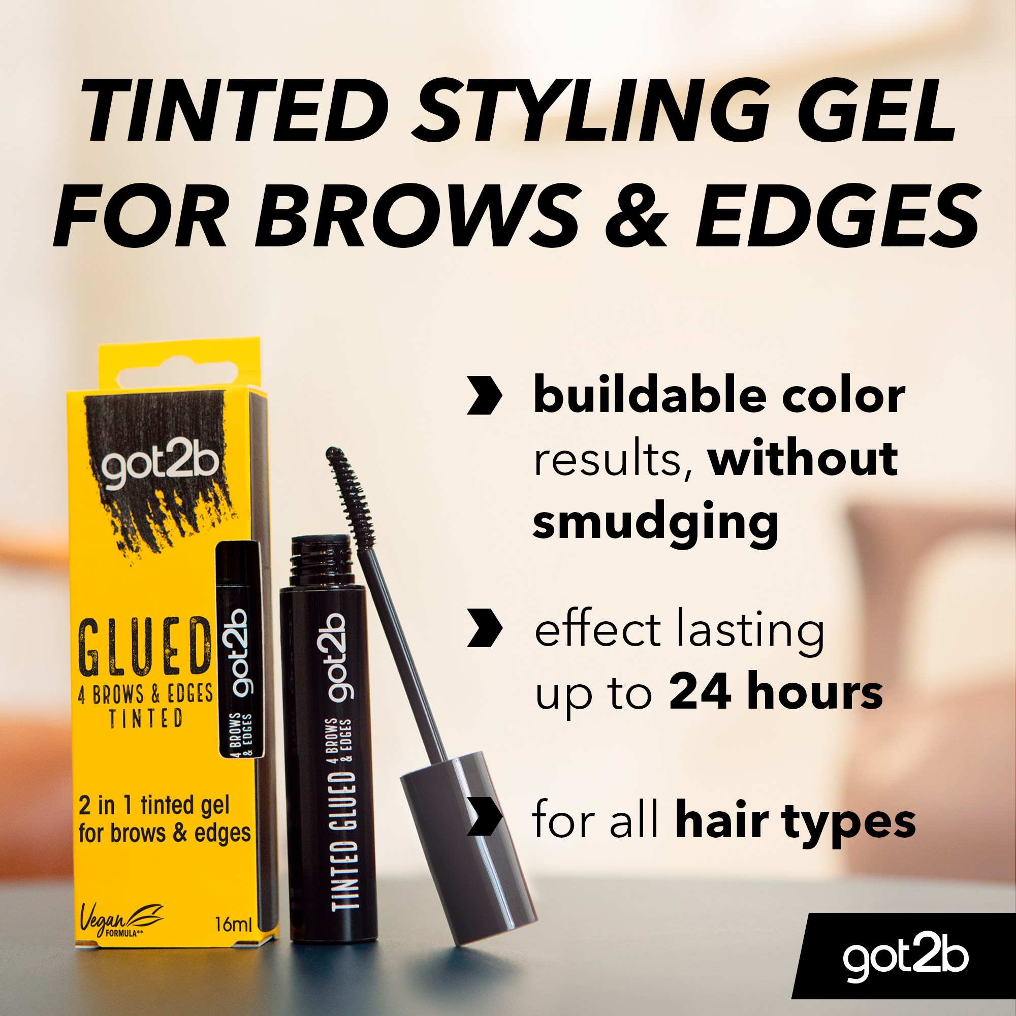 Schwarzkopf Got2b Glued 4 Brows & Edges Tinted Black (obrázok 3)