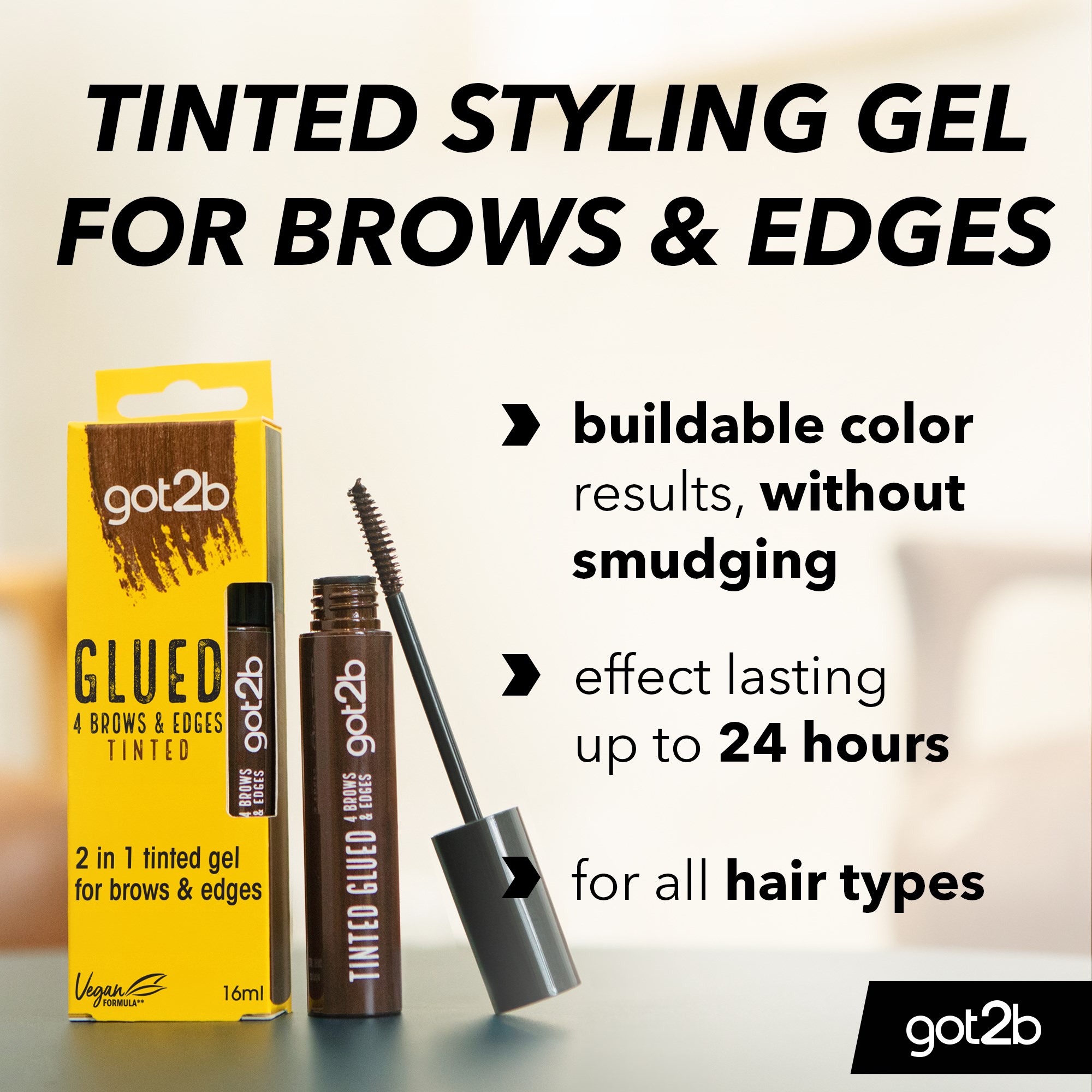 Schwarzkopf Got2b Glued 4 Brows & Edges Tinted Dark Brown (obrázok 3)