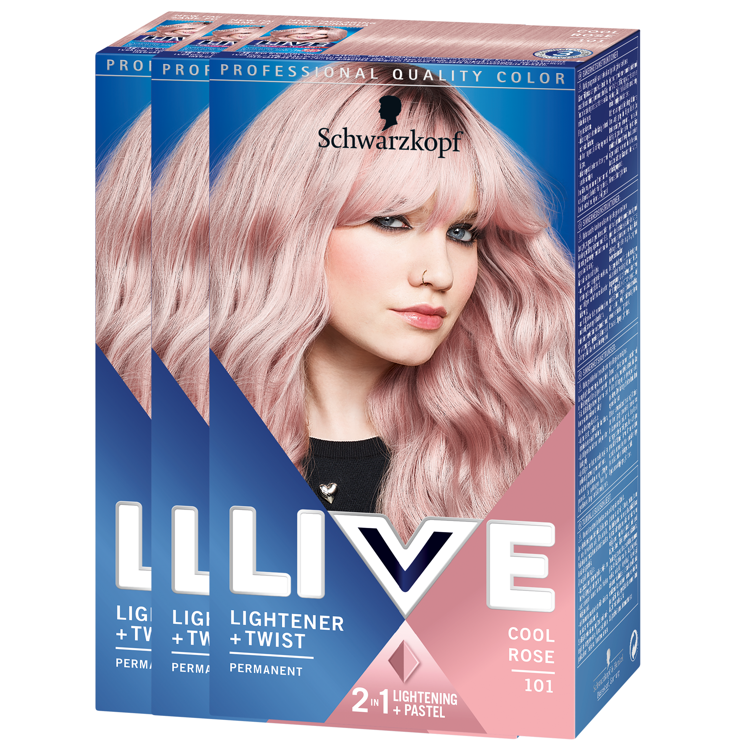 Schwarzkopf Live 101 Cool Rosé 3-pack