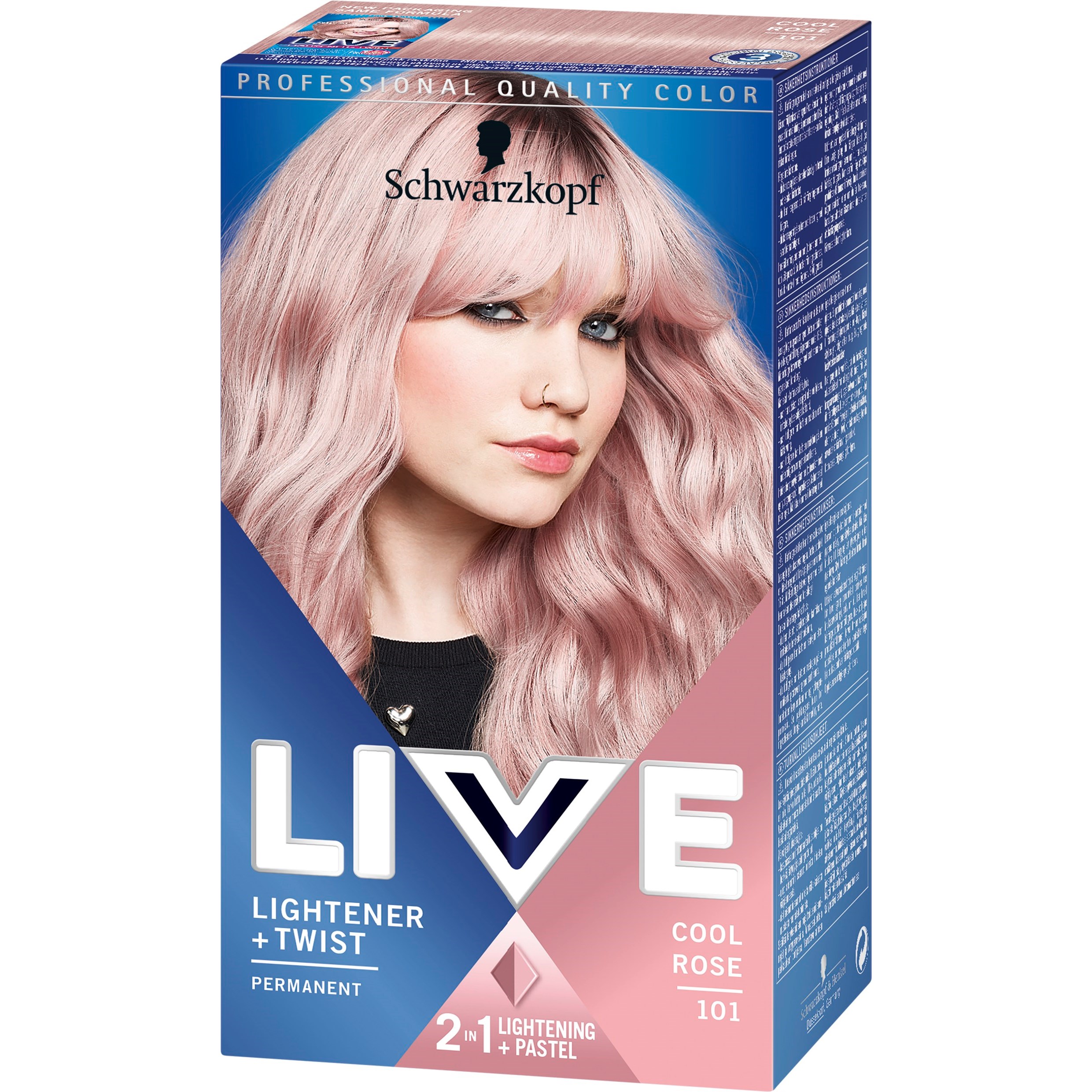 Schwarzkopf LIVE Lightener + Twist 101 Cool Rosé