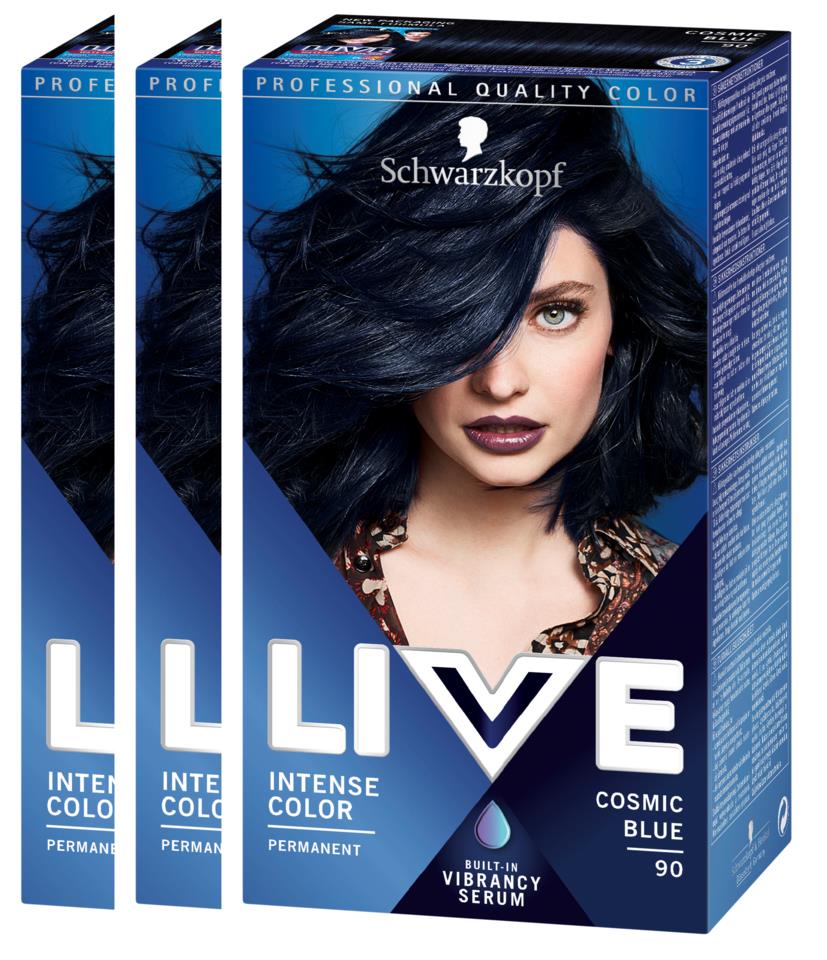 Schwarzkopf Live Color  90 Cosmic Blue  3-pack