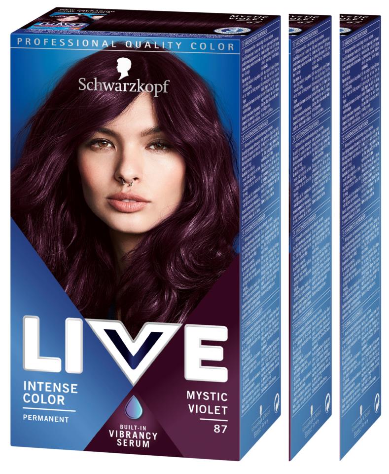 Schwarzkopf Live Color 87 Mystic Violet  3-pack