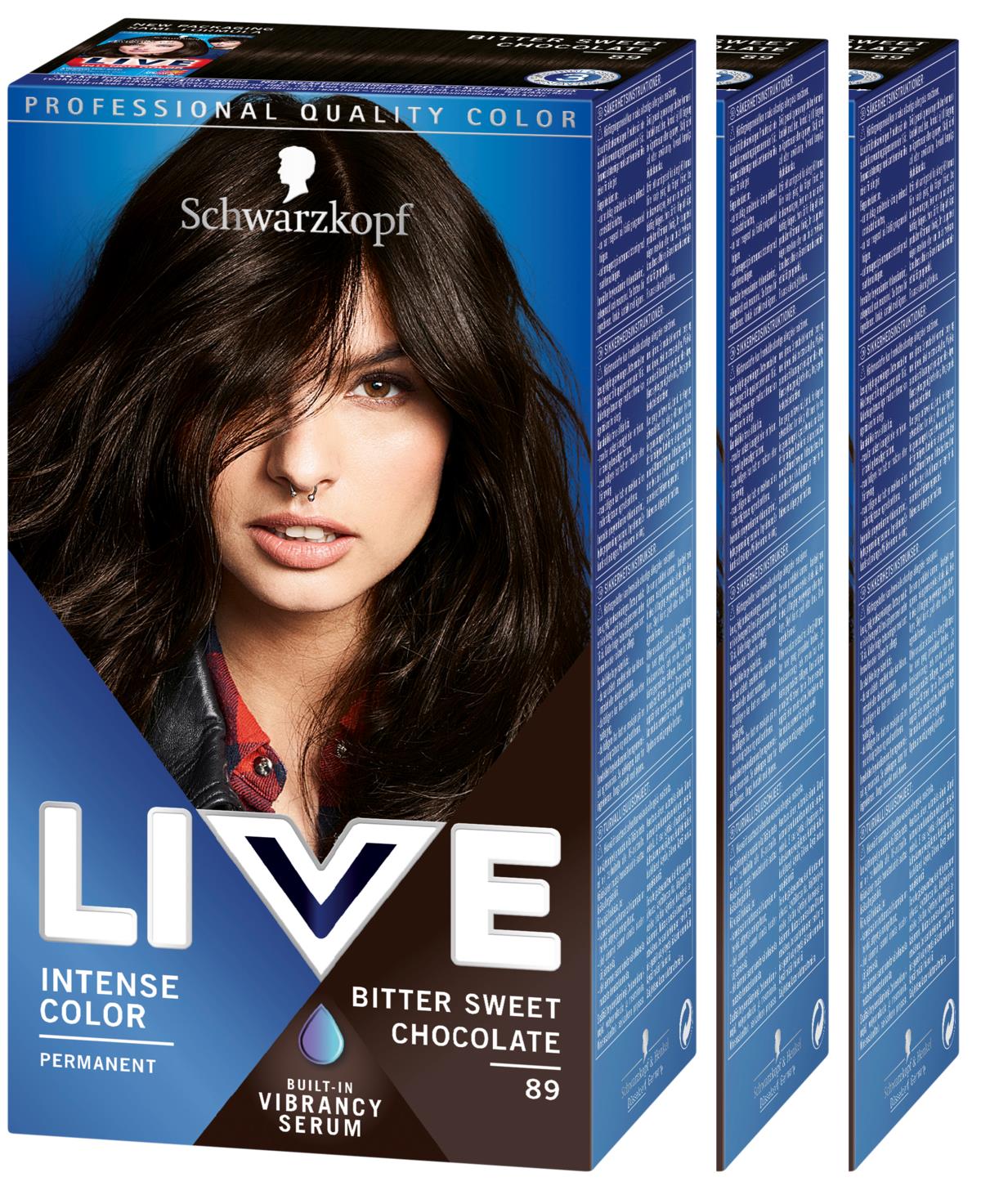 Schwarzkopf Live Color 89 Bitter Sweet Chocolate 3-pack | lyko.com
