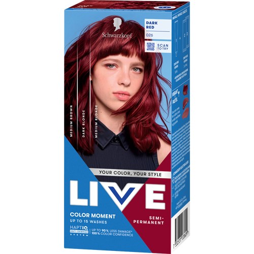 Schwarzkopf LIVE Color Moment 026 Dark Red billede