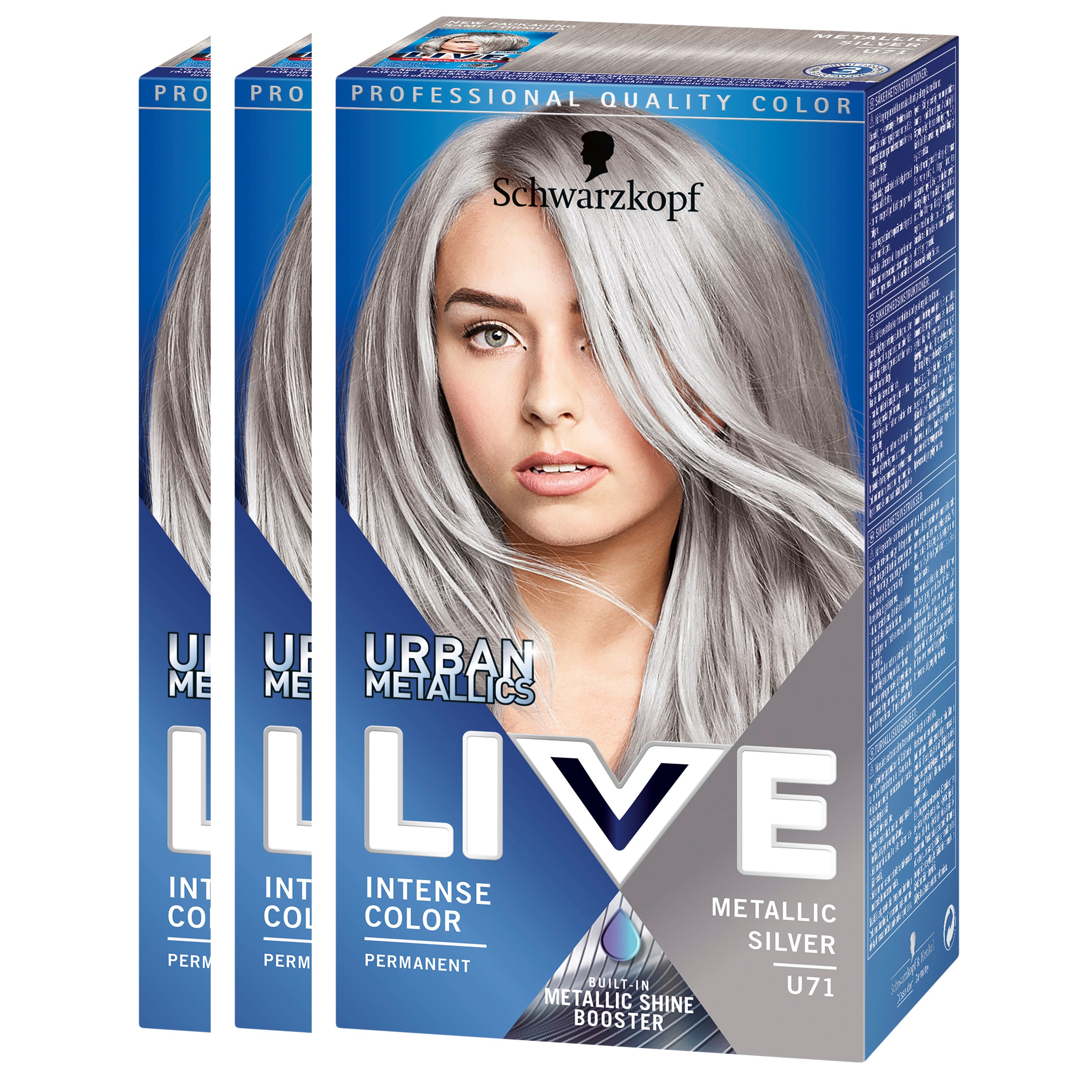 Läs mer om Schwarzkopf Live Color U71 Metallic Silver 3-pack