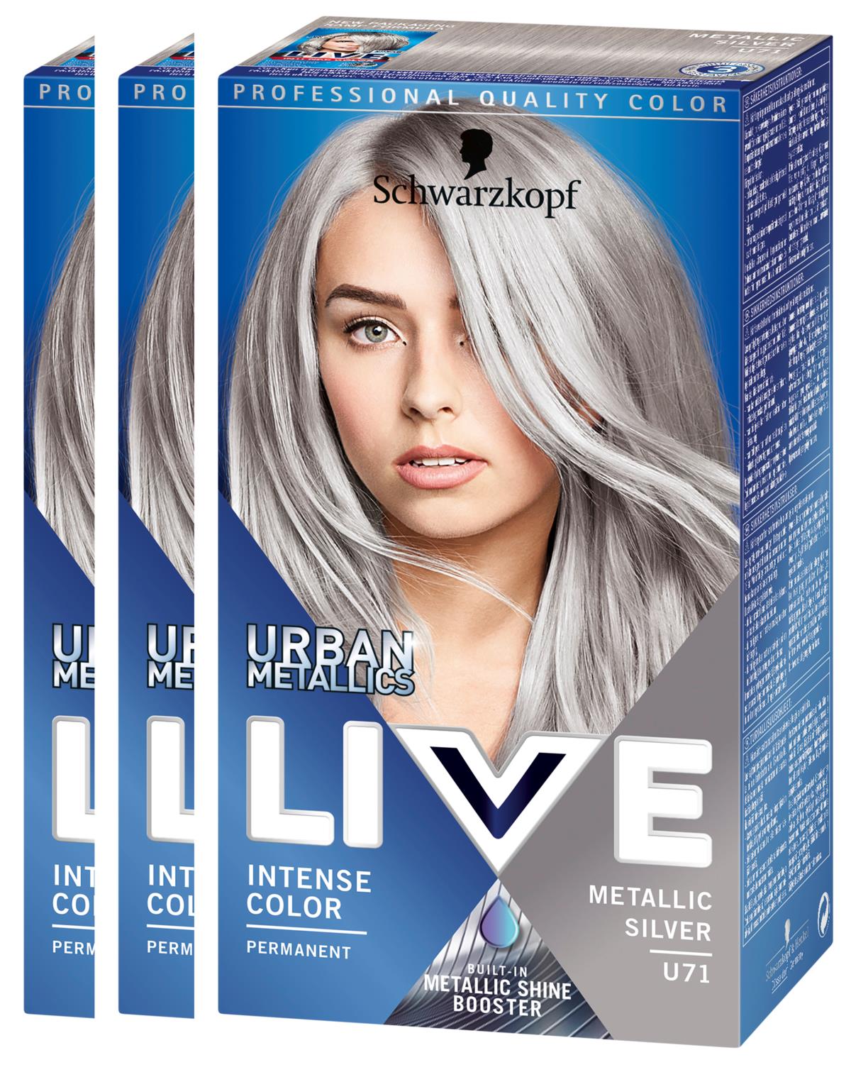 Schwarzkopf Live Color U71 Metallic Silver 3-pack