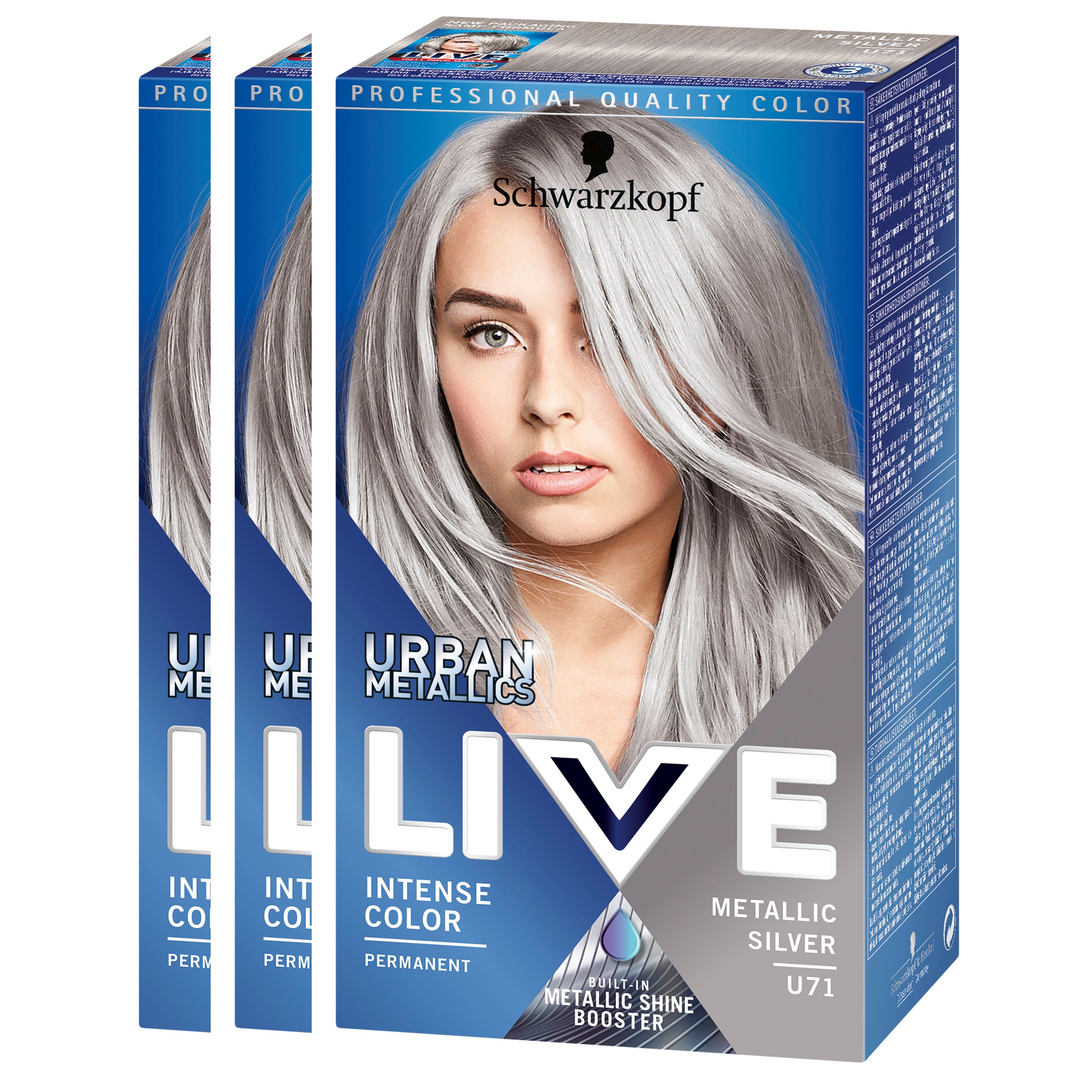 Schwarzkopf Schwarzkopf Live Color U71 Metallic Silver 3-pack