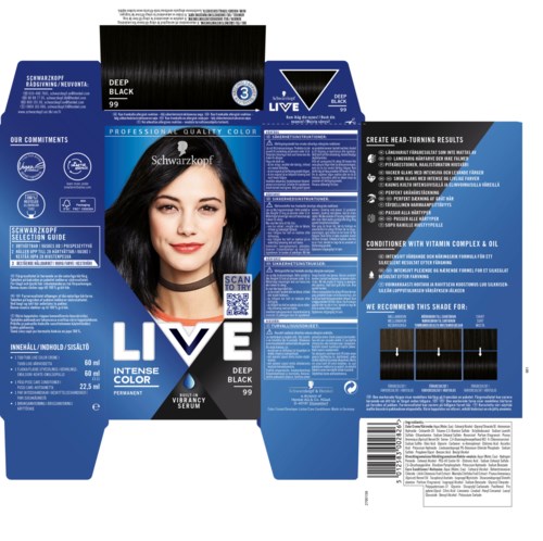 Schwarzkopf LIVE Intense Color 99 Deep Black