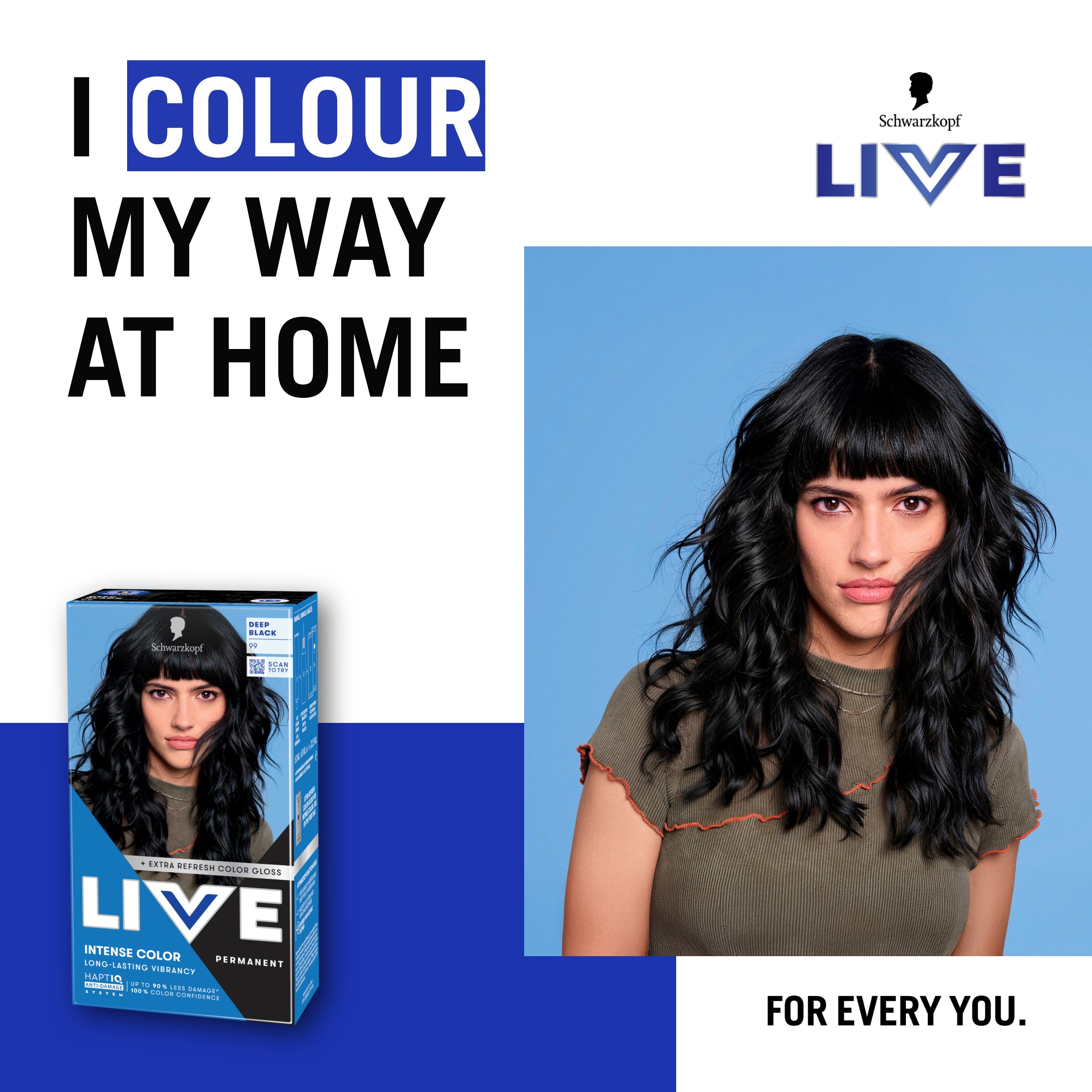 Schwarzkopf LIVE Intense Color 99 Deep Black (zdjęcie 8)