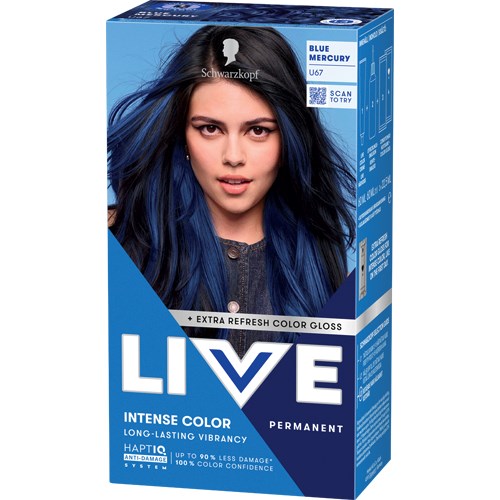 Schwarzkopf LIVE Intense Color U67 Blue Mercury billede