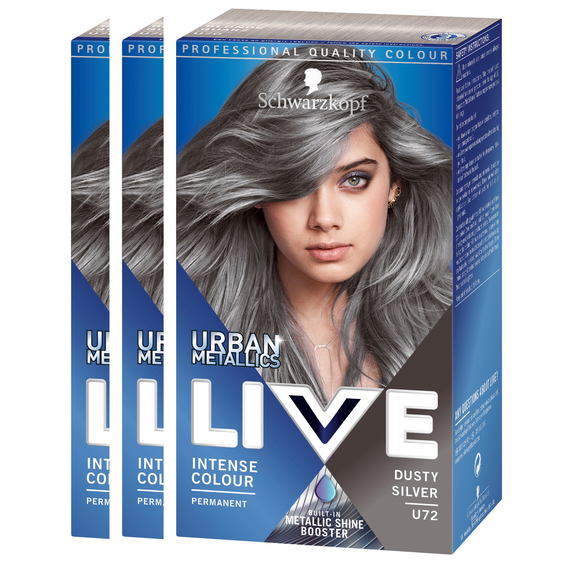 Läs mer om Schwarzkopf LIVE U72 Dusty Silver 3-pack