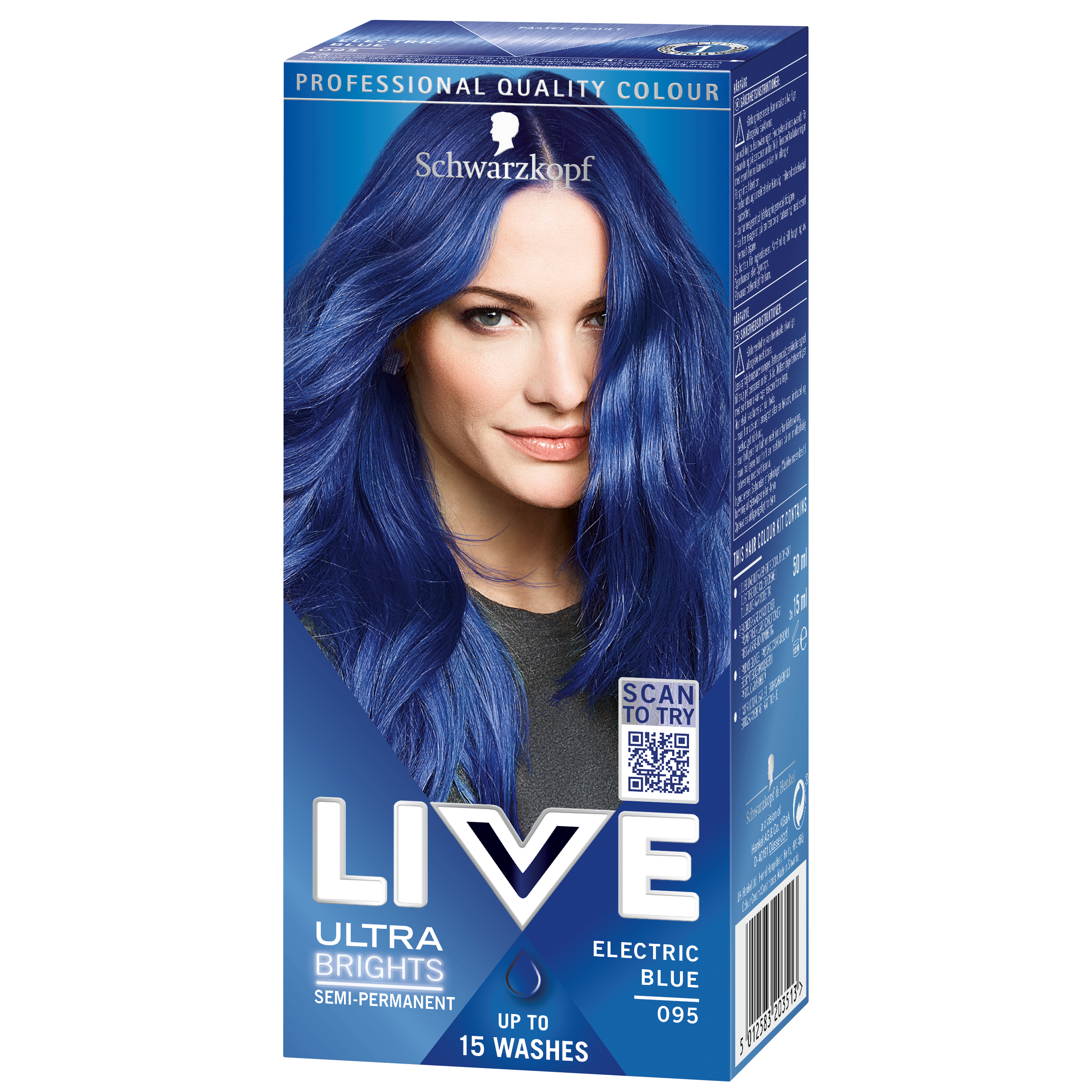 Schwarzkopf LIVE Ultra Brights or Pastel  95 Electric Blue