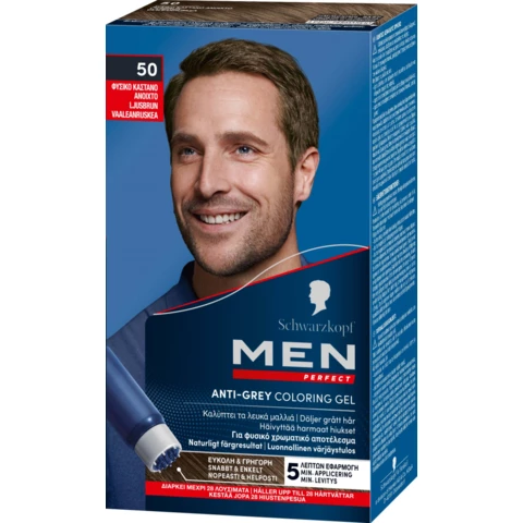 Schwarzkopf Men Perfect Anti-Grey Coloring Gel 50 Light Brown, brun från Schwarzkopf