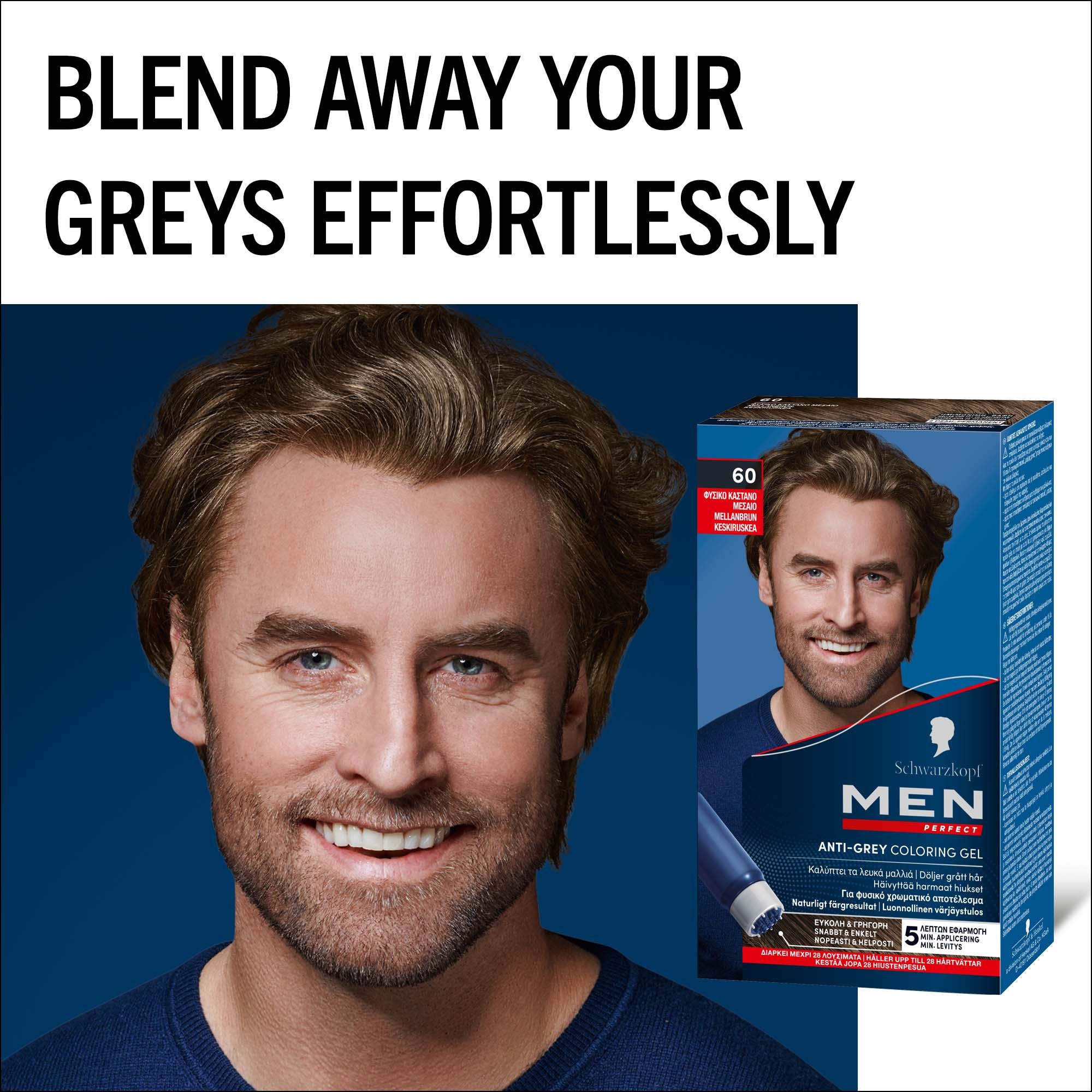 Schwarzkopf Men Perfect Anti-Grey Coloring Gel 60 M Brown (obrázok 9)