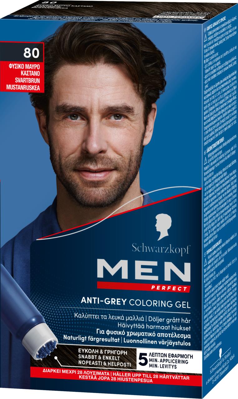 Schwarzkopf Men Perfect Anti-Grey Coloring Gel 80 BlackBrown