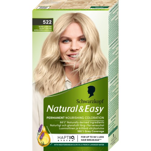 Фото - Фарба для волосся Schwarzkopf Natural & Easy Hair Color 522 Silver Ljusblond 
