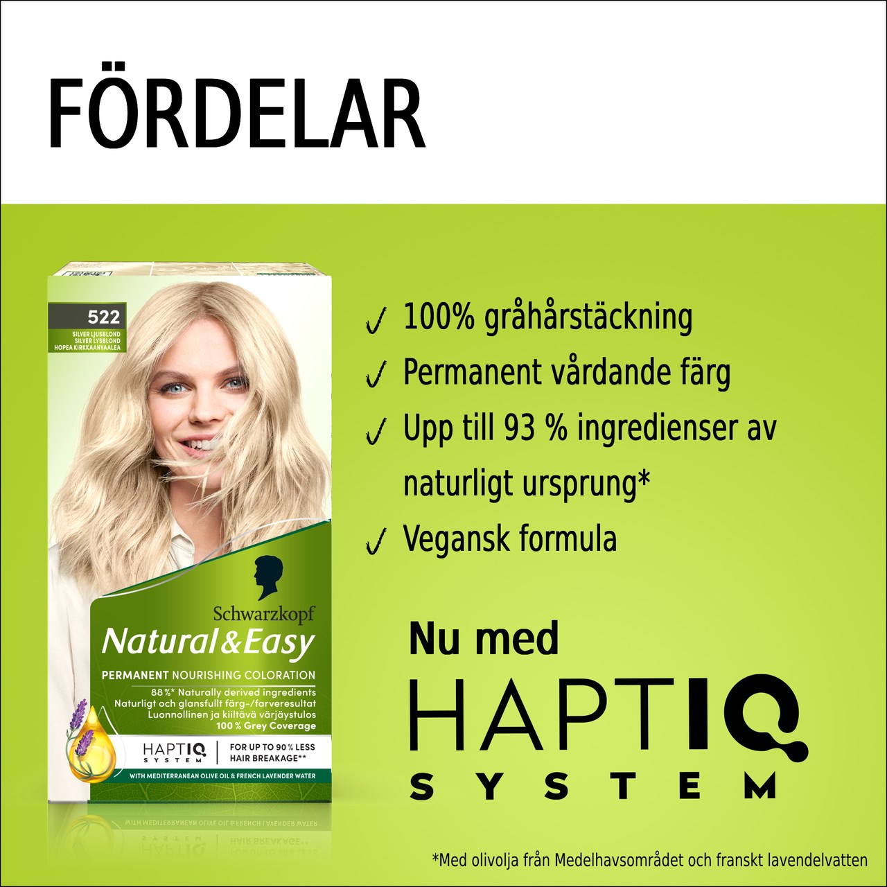 Schwarzkopf Natural & Easy Hair Color 522 Silver Ljusblond (obrázok 3)