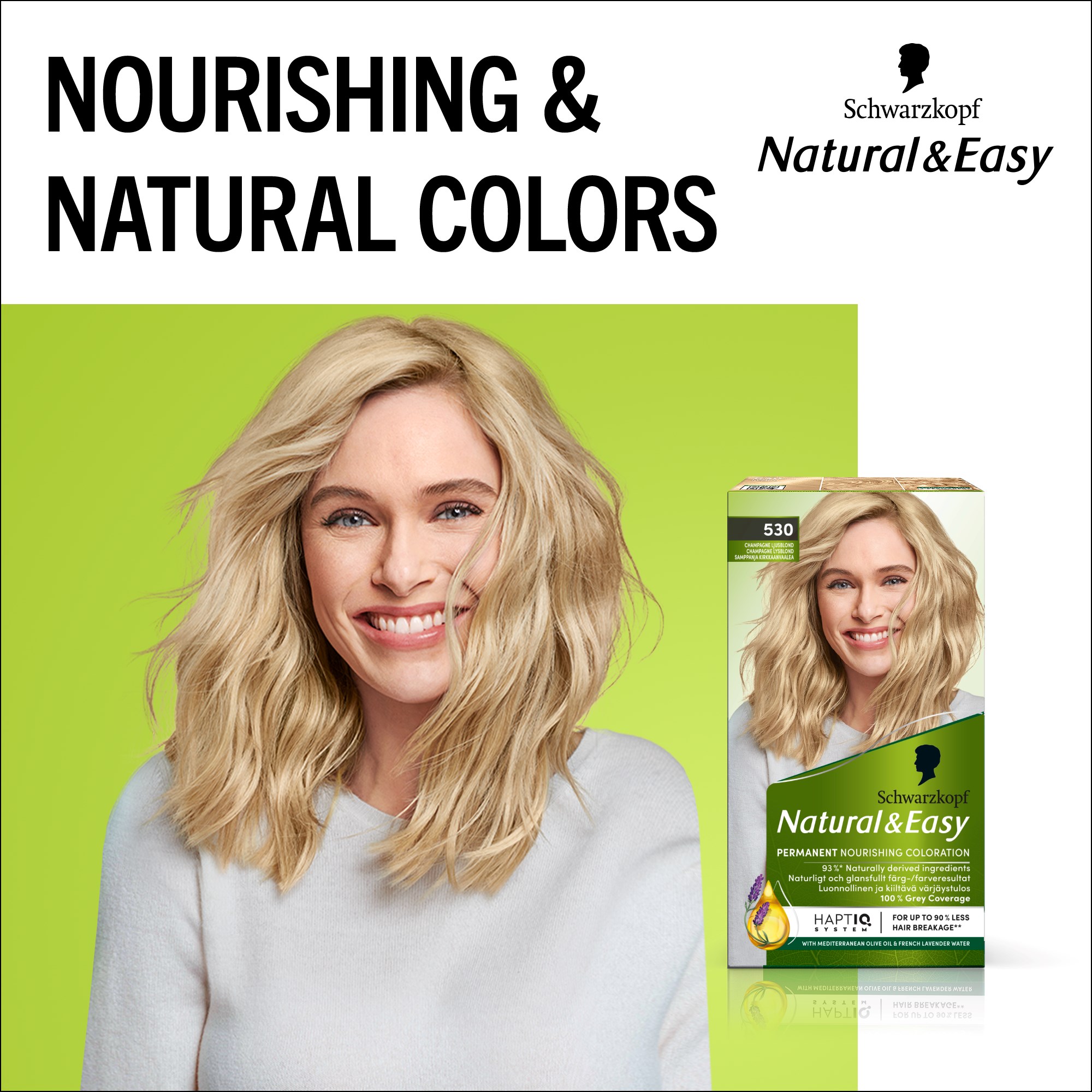 Schwarzkopf Natural & Easy Hair Color 530 Champagne Ljusblond (obrázok 10)