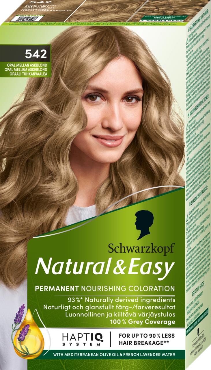 Schwarzkopf Natural & Easy Hair Color 542 Opal Mellan Askblond