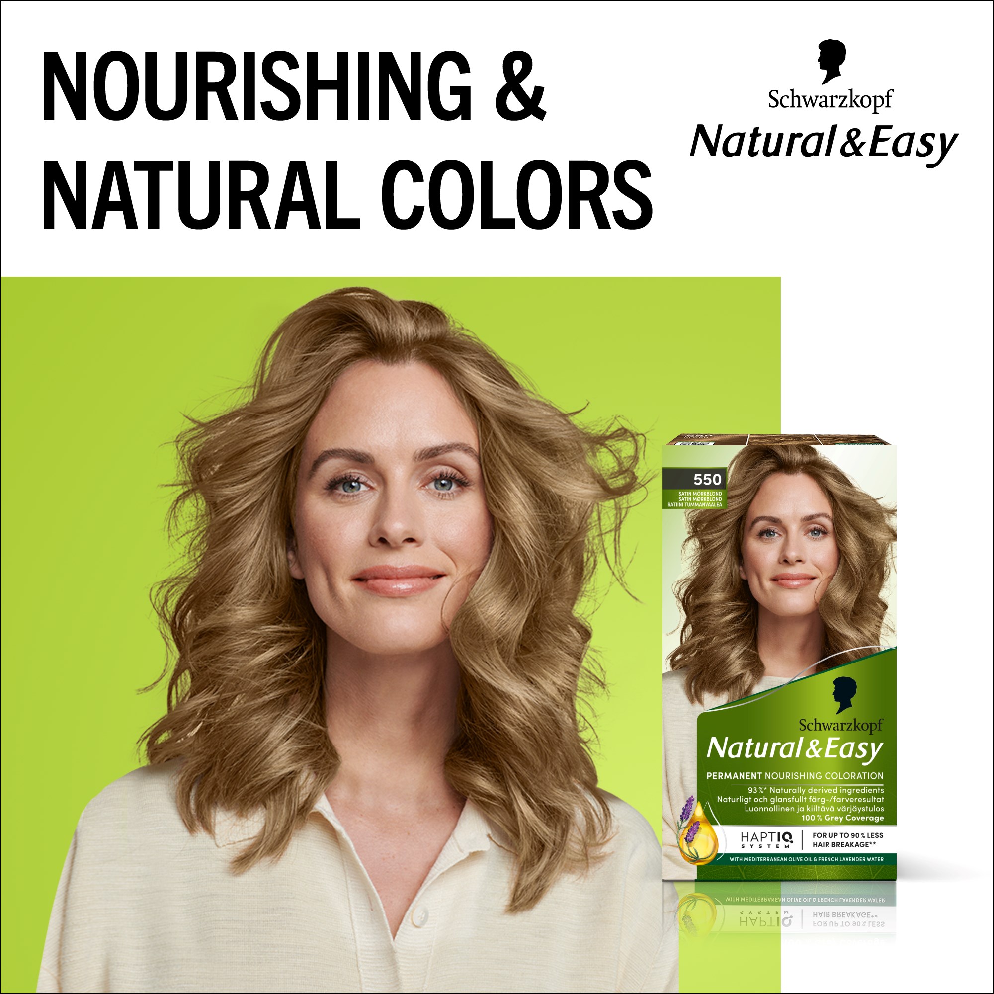 Schwarzkopf Natural & Easy Hair Color 550 Satin Mörkblond (obrázok 10)