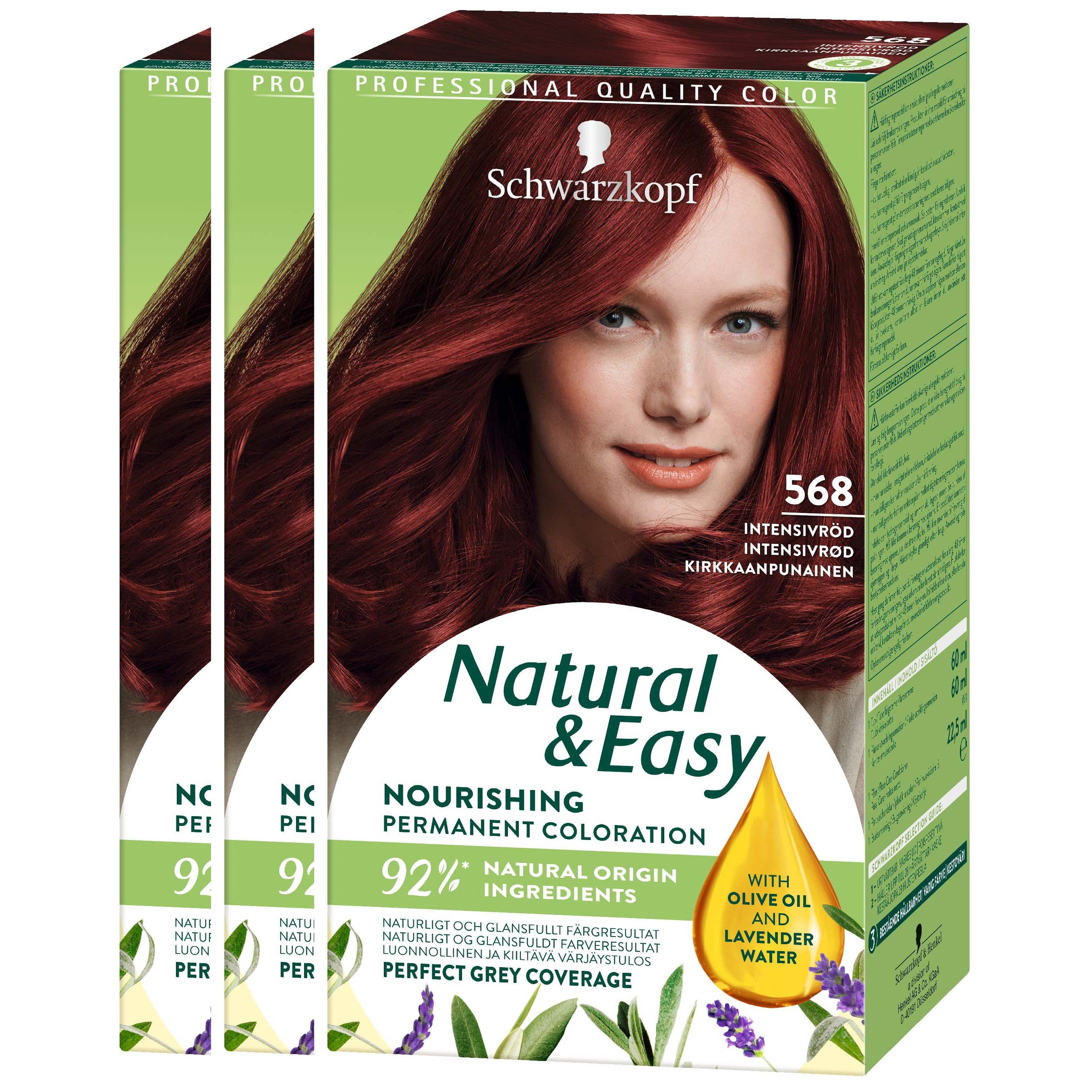 Schwarzkopf Natural&Easy 568 Intensivröd 3-pack