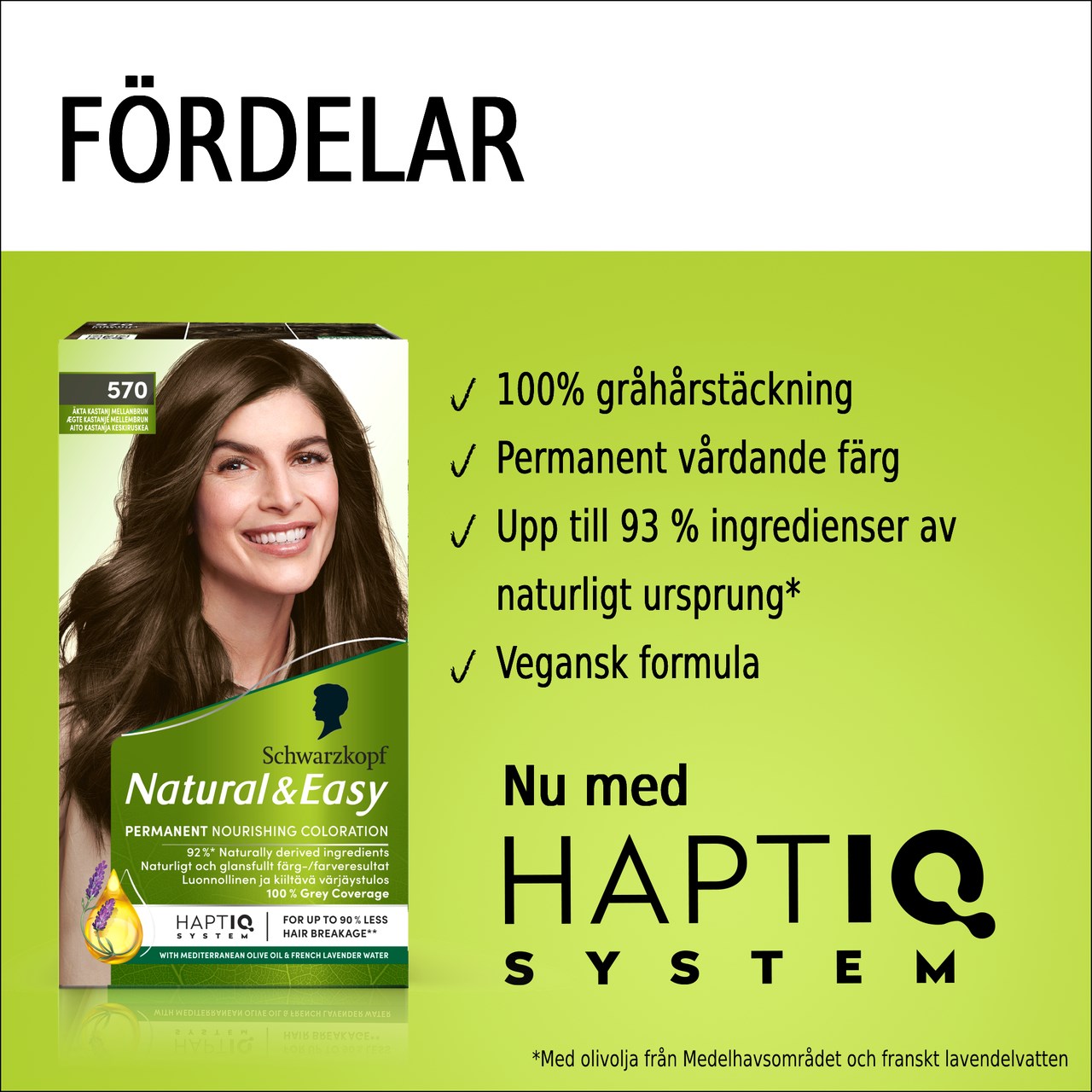 Schwarzkopf Natural & Easy Hair Color 570 Äkta Kastanj Mellanbrun (obrázok 3)