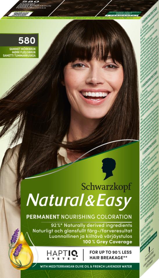 Schwarzkopf Natural&Easy 580 samettisen tummanruskea