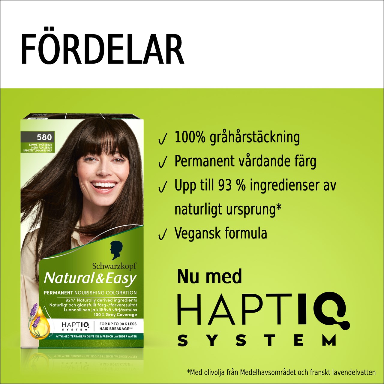 Schwarzkopf Natural & Easy Hair Color 580 Sammet Mörkbrun (obrázok 3)