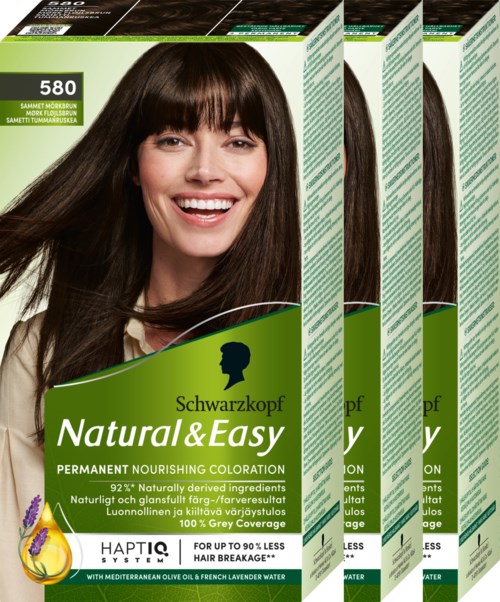 Schwarzkopf Natural&Easy 580 Sammet Mörkbrun 3-pack