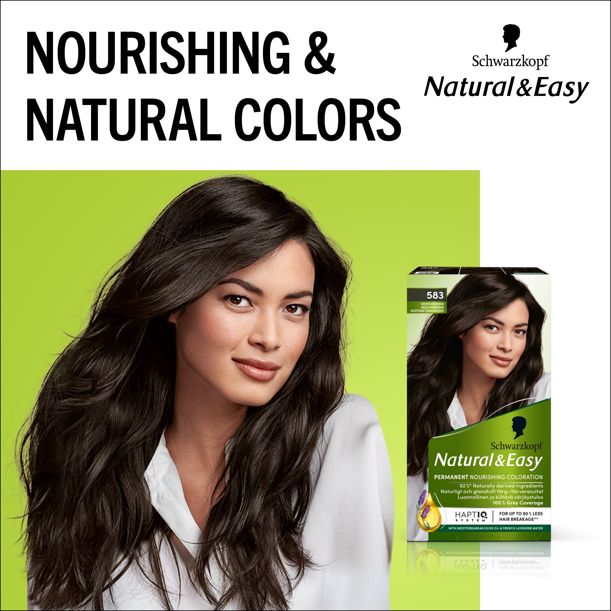 Schwarzkopf Natural & Easy Hair Color 583 Frostig Mörkbrun (obrázok 10)