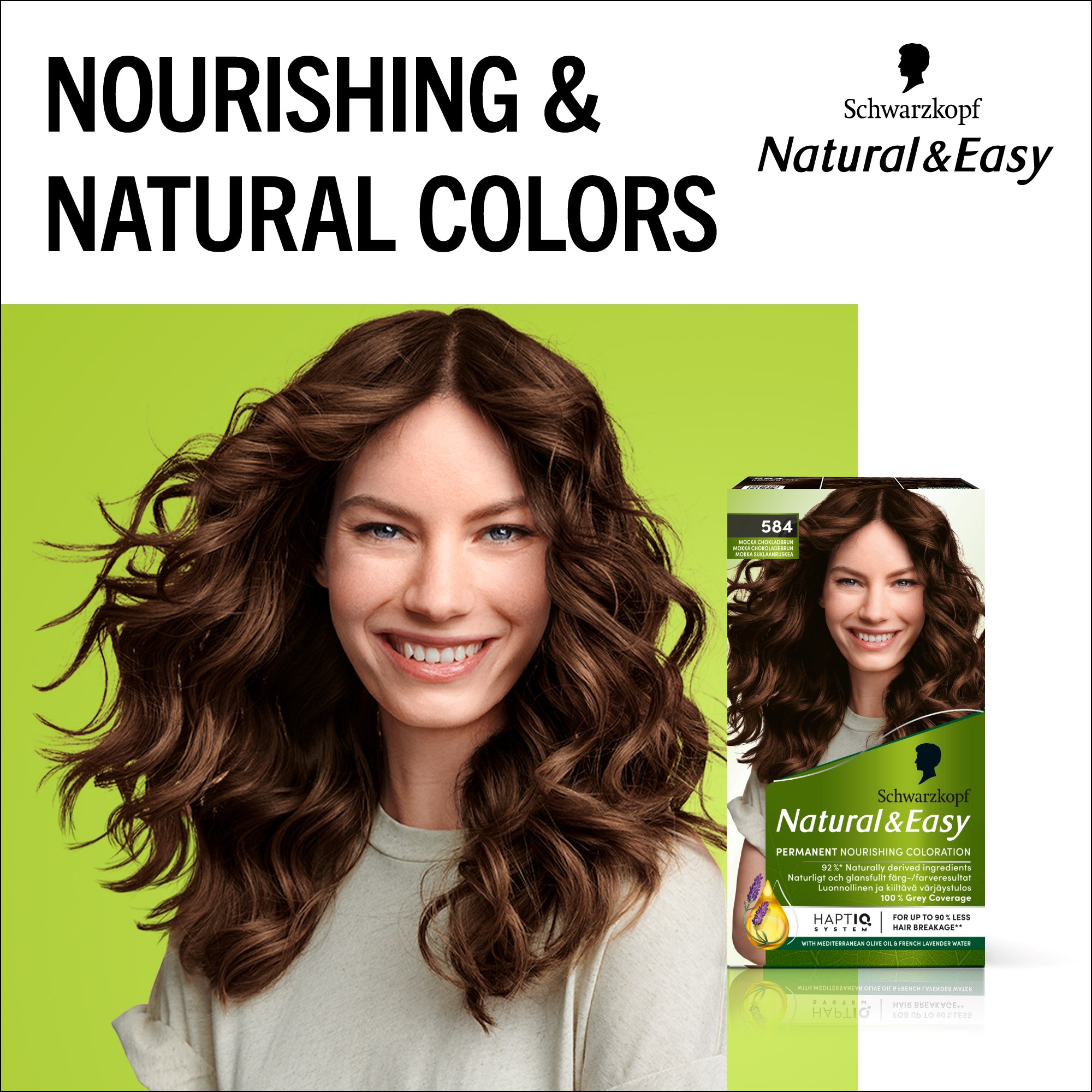 Schwarzkopf Natural & Easy Hair Color 584 Mocka Chokladbrun (obrázok 10)