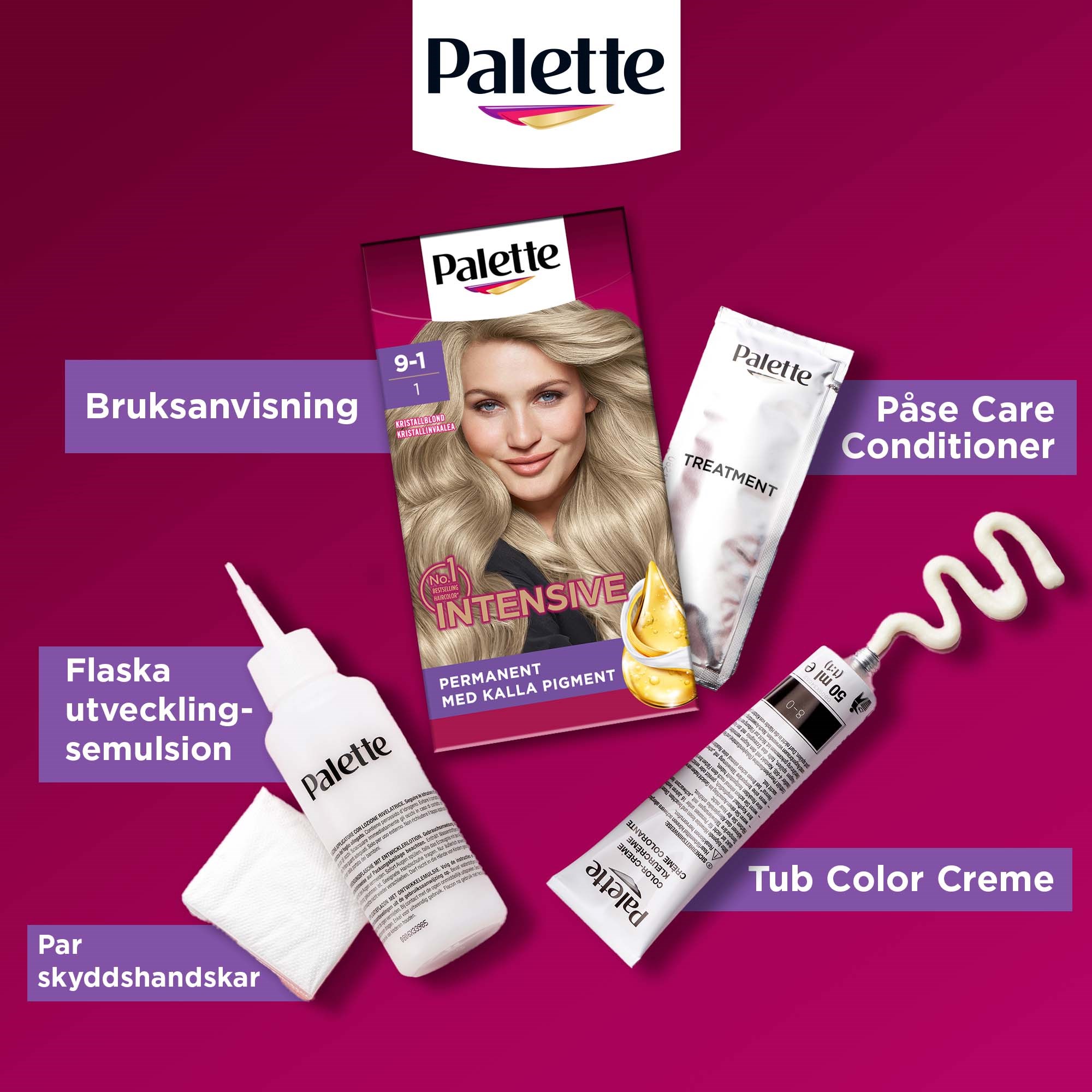 Schwarzkopf Palette Intensive Creme Coloration 9-1 Diamond Blonde (obrázok 7)