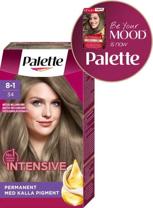 Palette Intensive Creme Coloration 8-1 Muted Medium Blonde