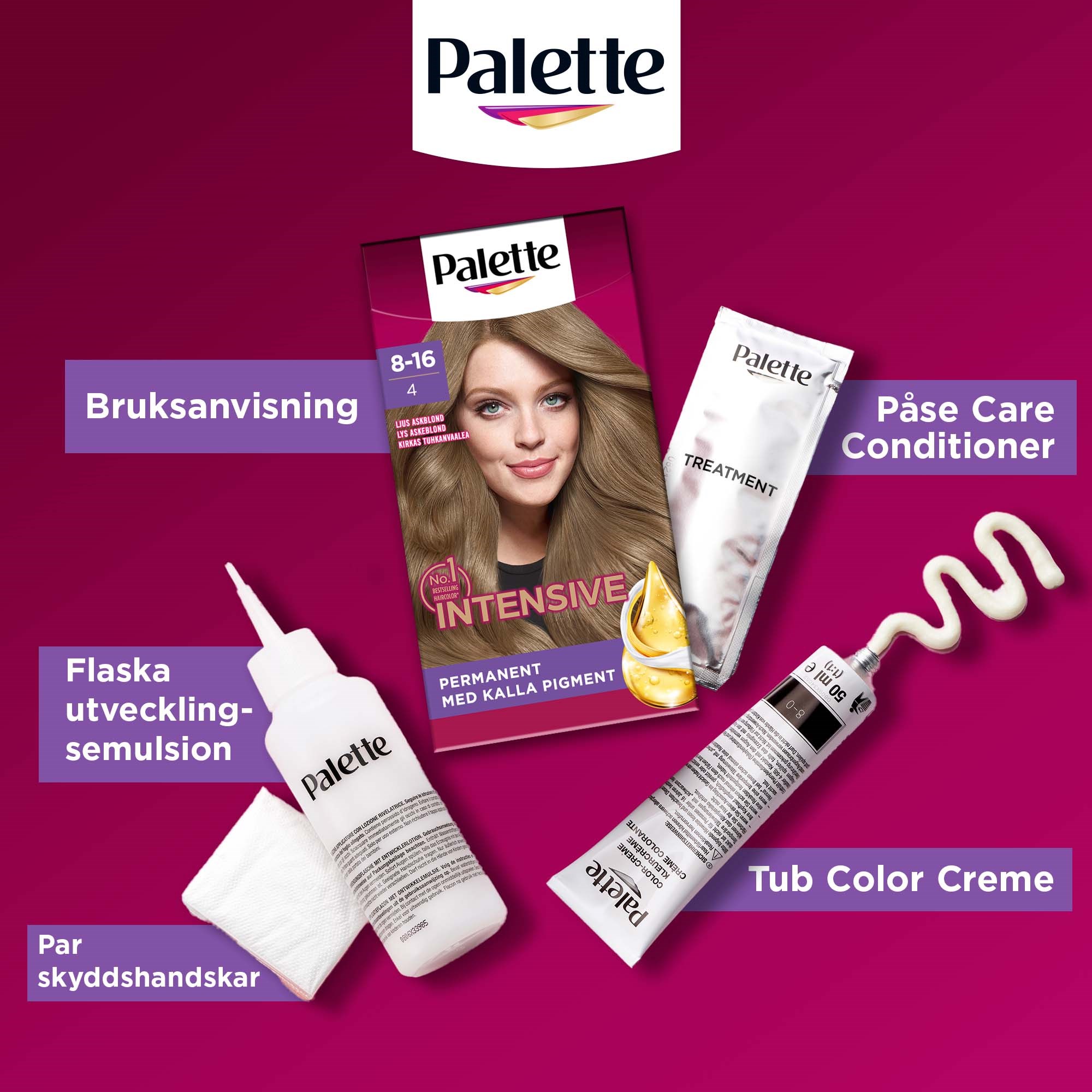 Schwarzkopf Palette Intensive Creme Coloration 8-16 Light Ash Blonde (obrázok 8)