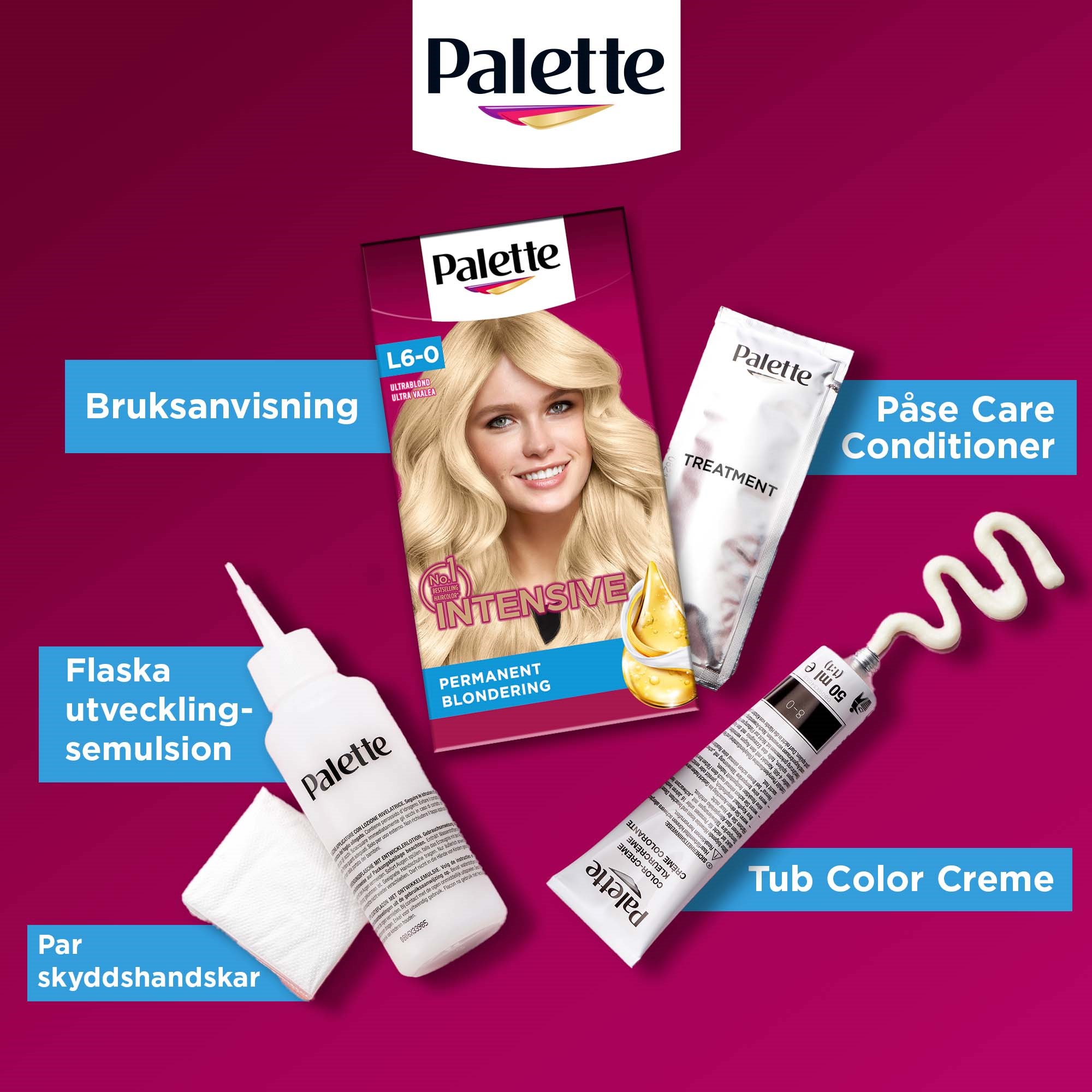 Schwarzkopf Palette Intensive Creme Coloration L6-0 Ultra Blond (obrázok 6)