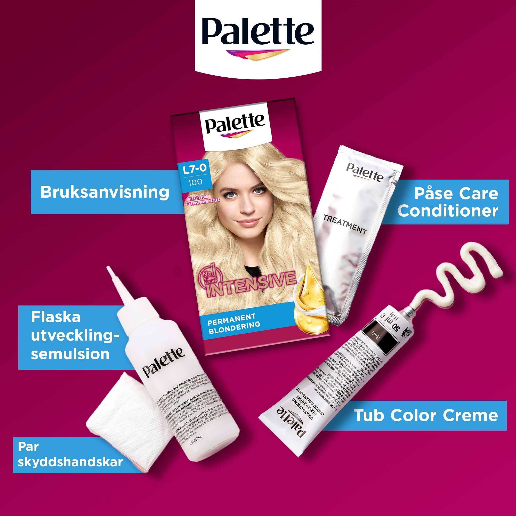 Schwarzkopf Palette Intensive Creme Coloration 7-0 Ultr Int Lightener (obrázok 7)