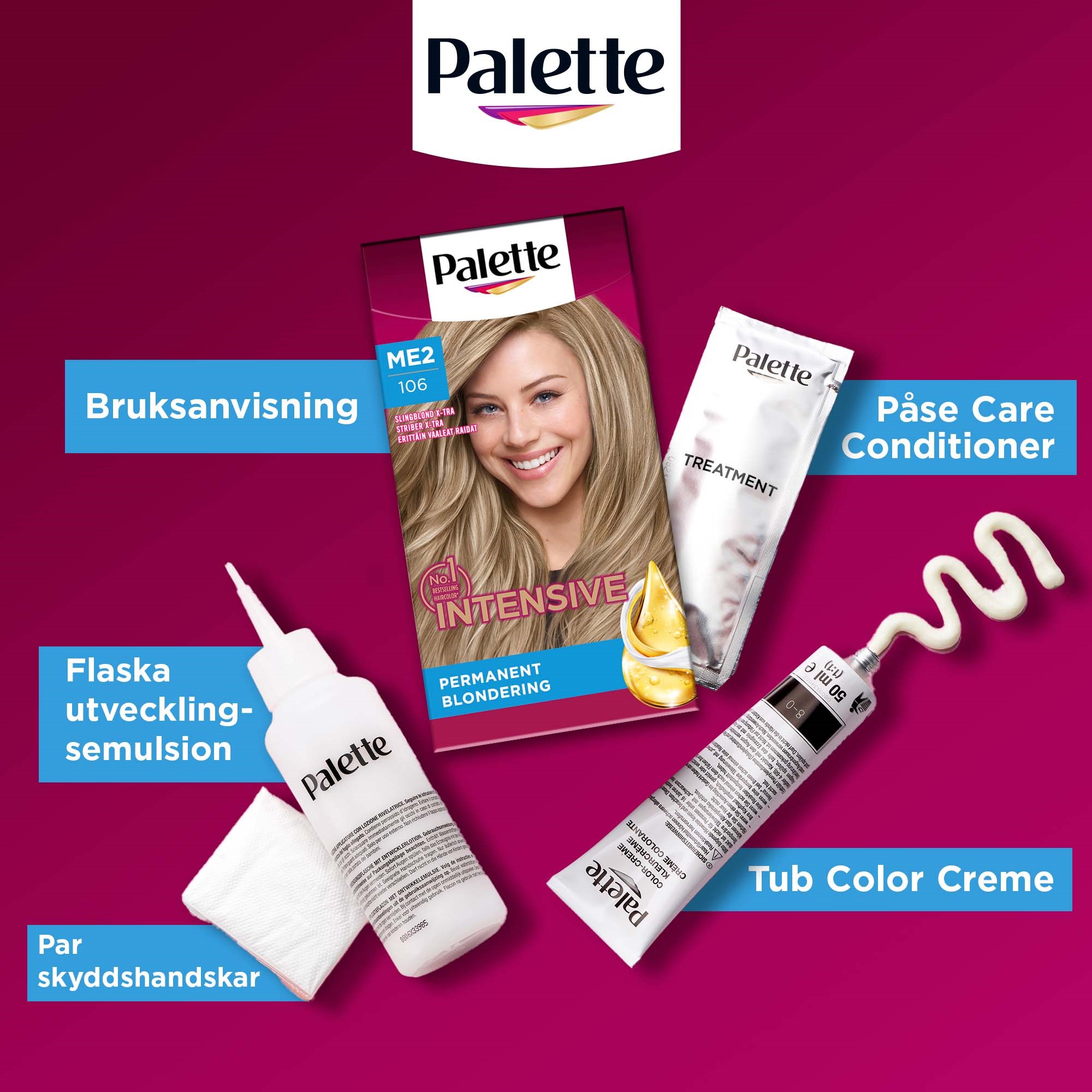Schwarzkopf Palette Intensive Creme Coloration ME2 Slingblond Highligh (obrázok 7)